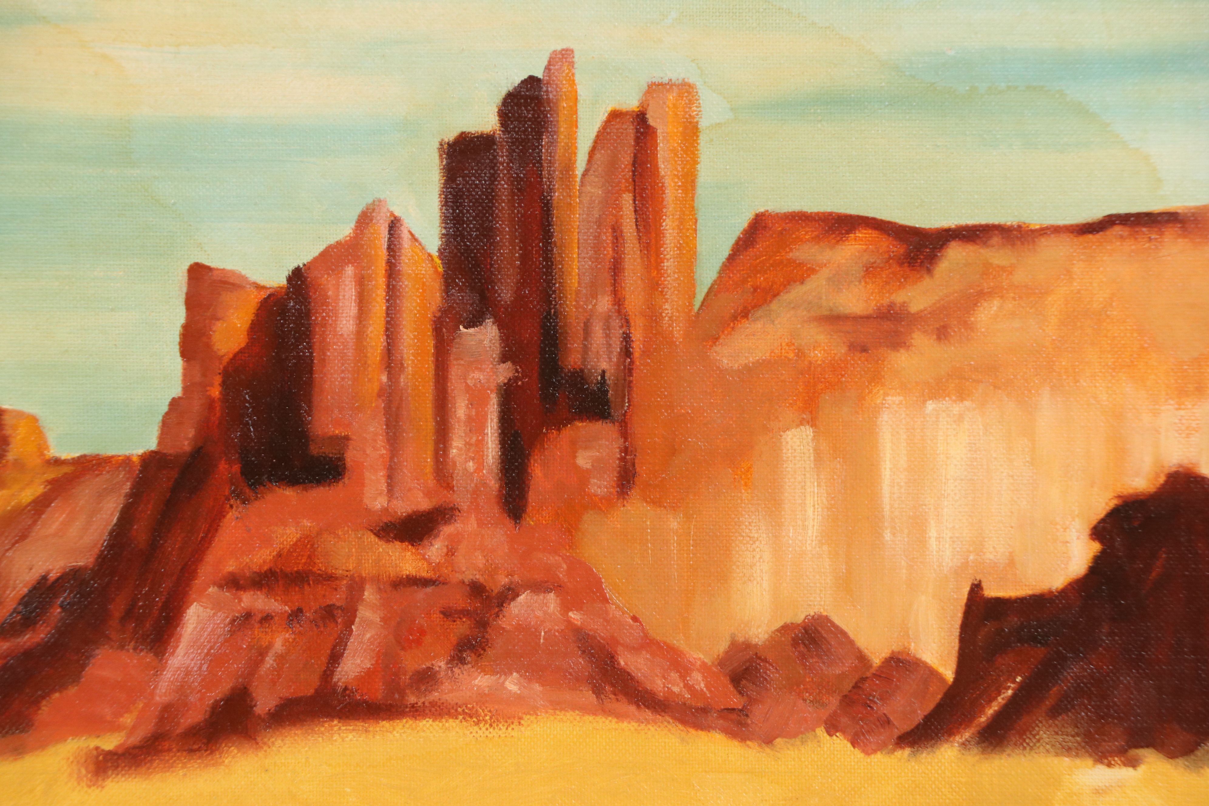 G. Nepper Oil Painting of Cowboy in the desert, 1975