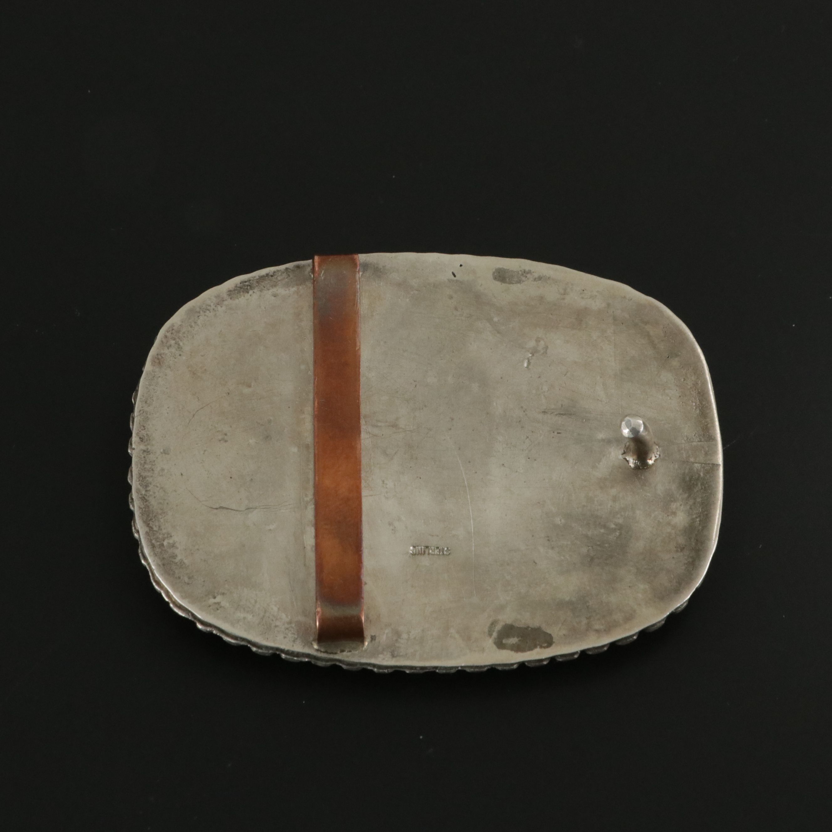 Southwestern Sterling Silver Turquoise Belt Buckle