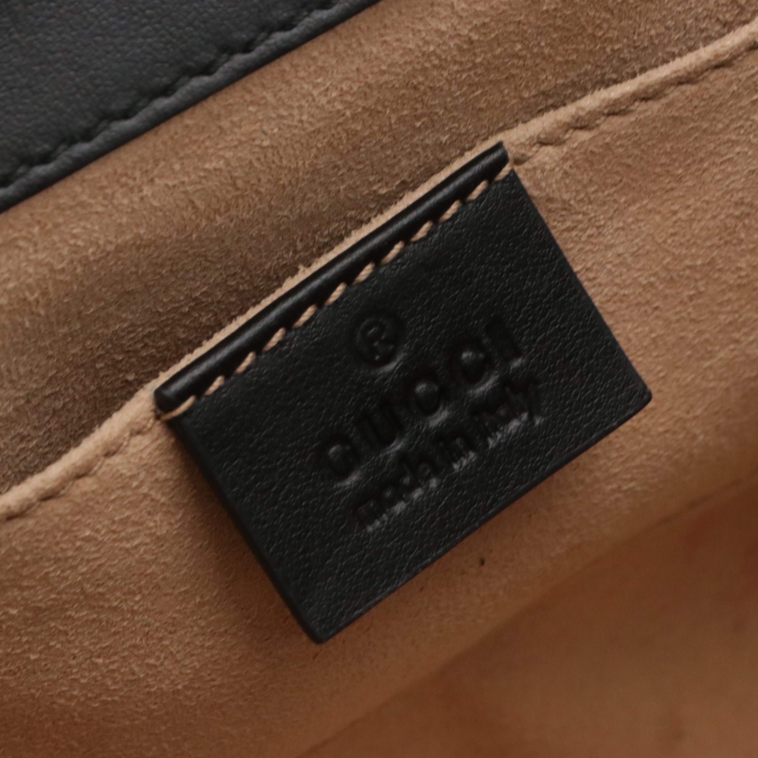 Gucci Padlock Shoulder Bag in GG Supreme Canvas, Gold Metallic & Black Leather