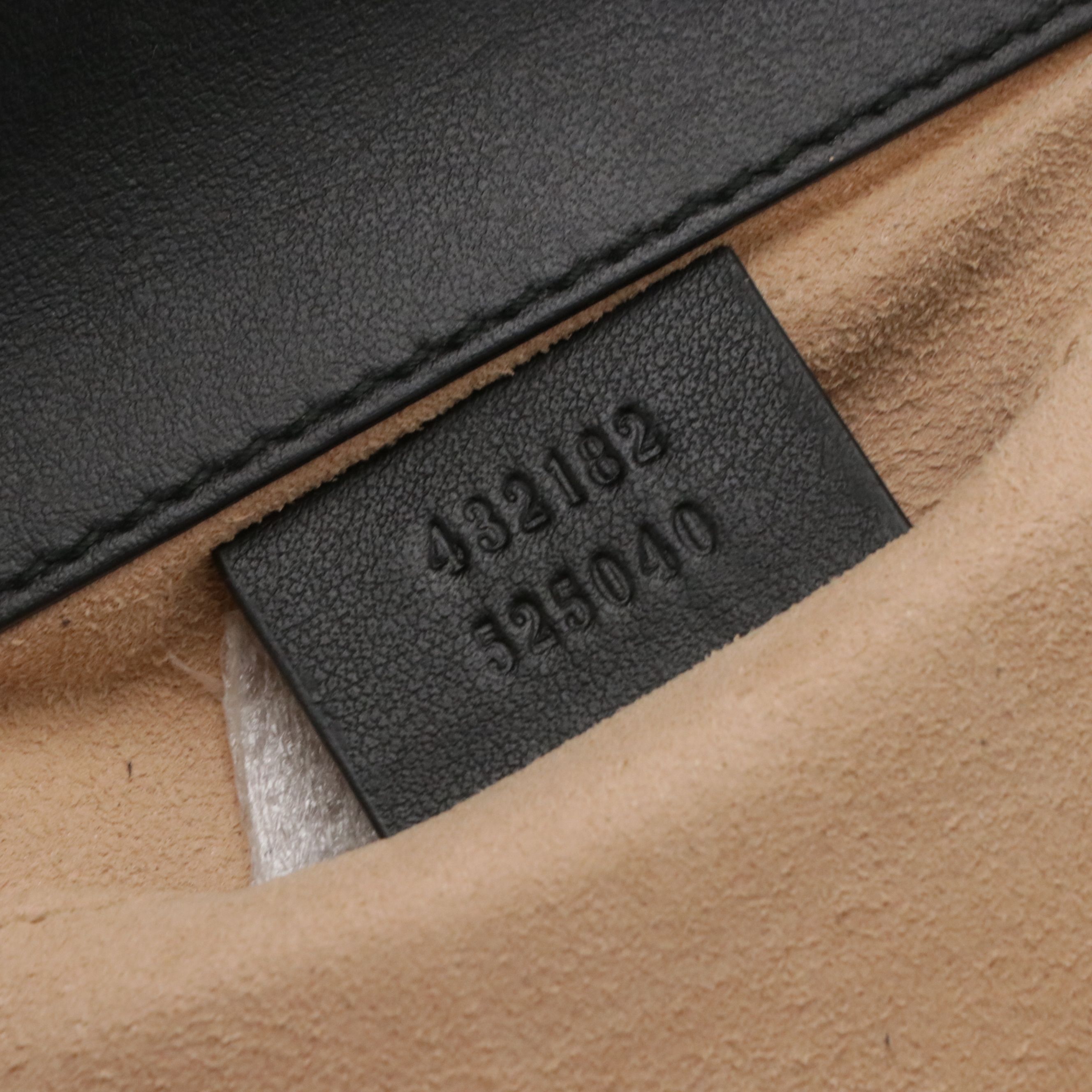 Gucci Padlock Shoulder Bag in GG Supreme Canvas, Gold Metallic & Black Leather