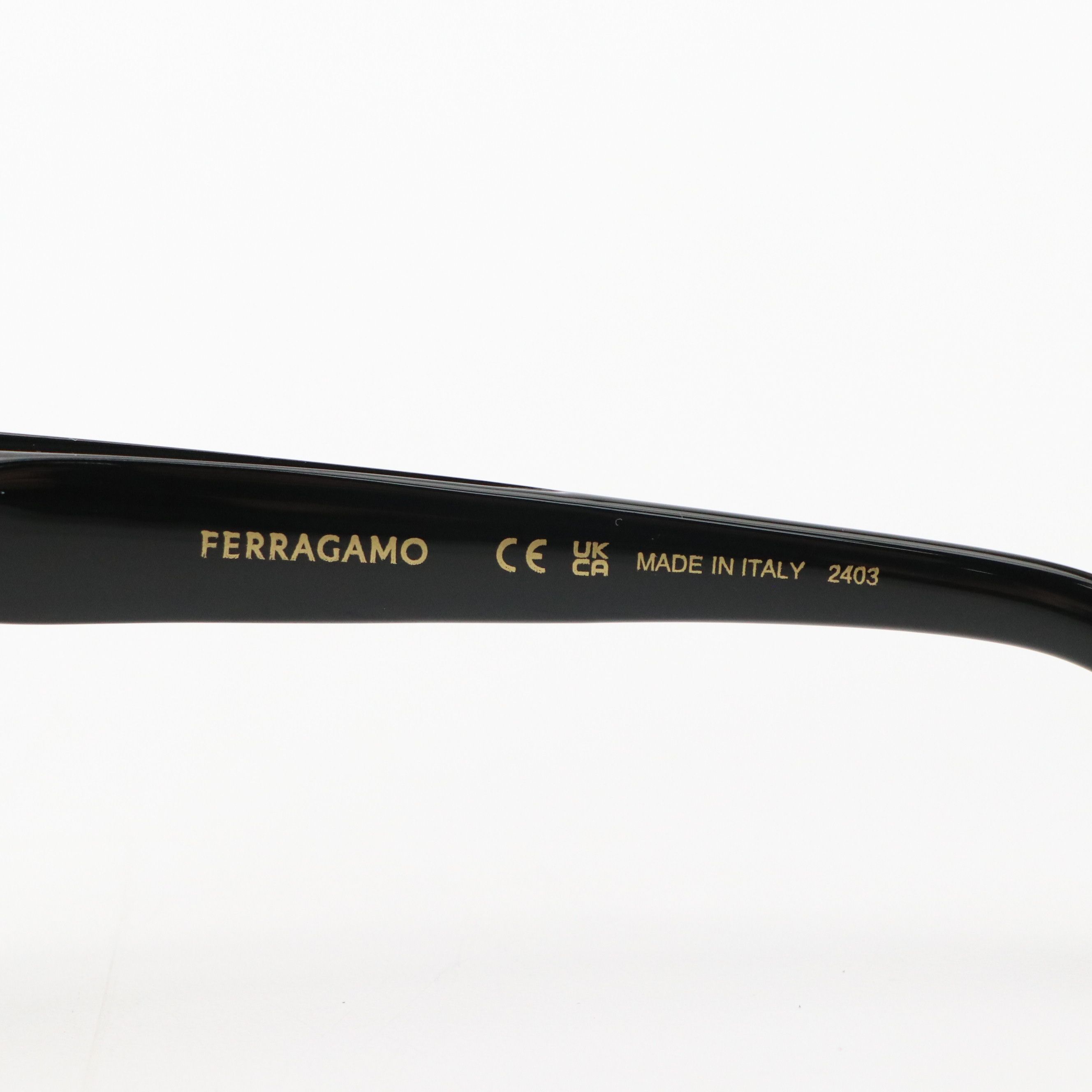 Salvatore Ferragamo SF2013S Black Square Modified Cat Eye Sunglasses With Case