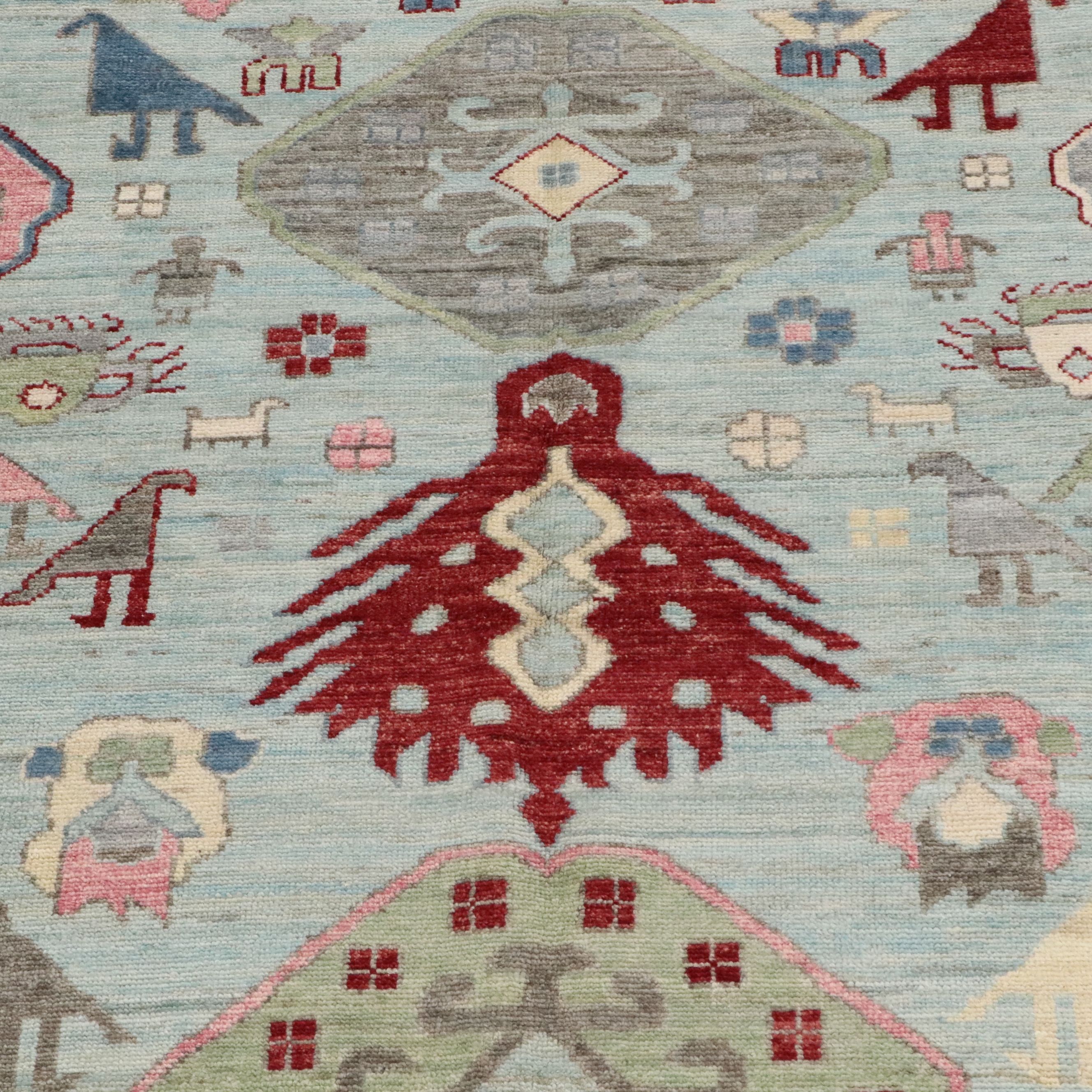 8'11 x 11'11 Hand-Knotted Pakistani Kazak Area Rug
