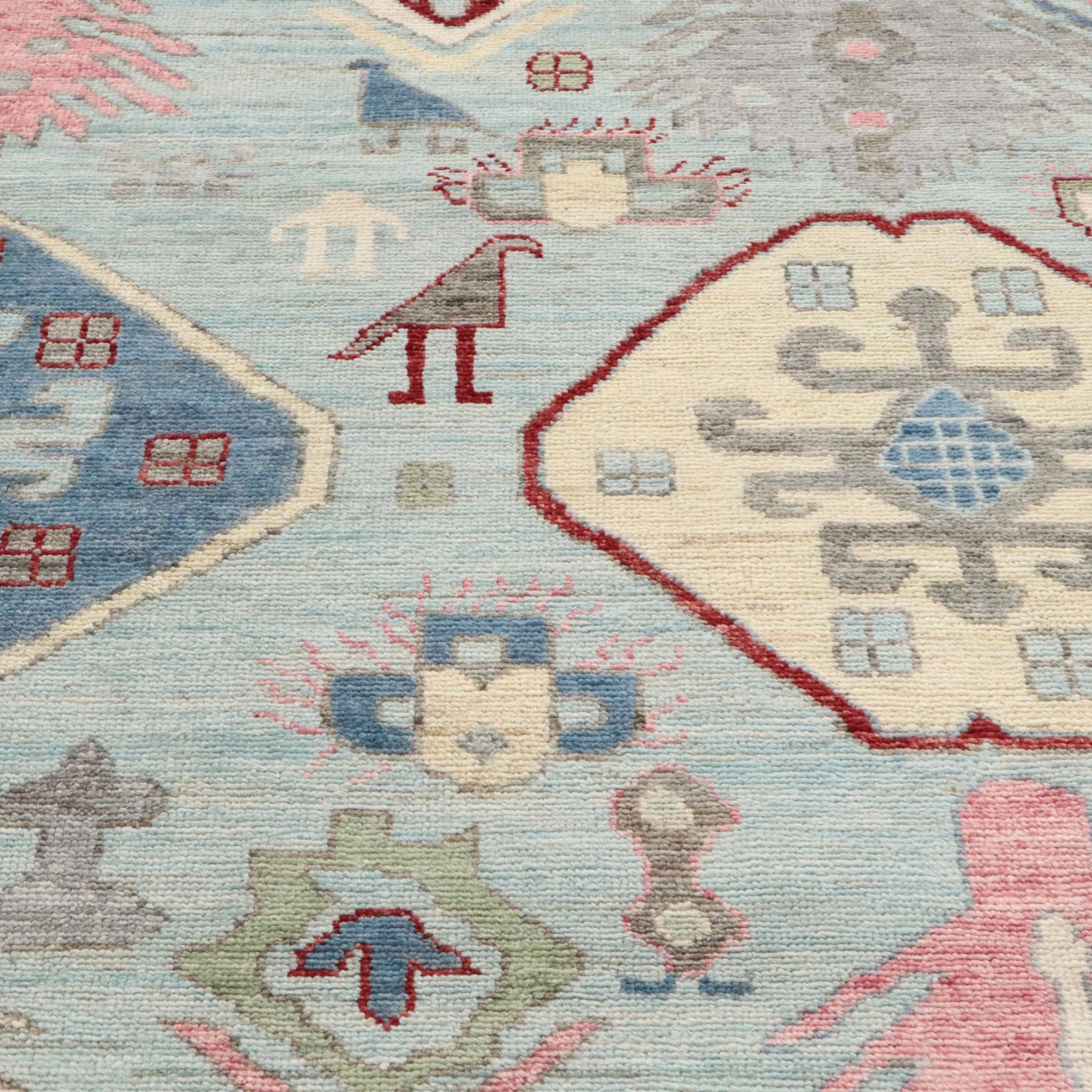 8'11 x 11'11 Hand-Knotted Pakistani Kazak Area Rug