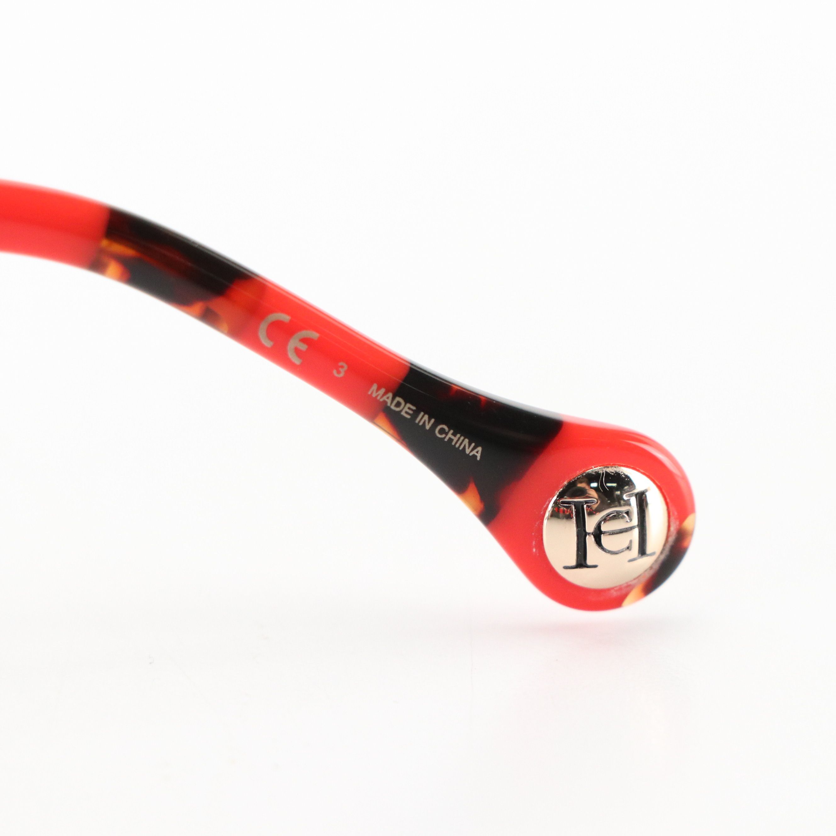 Carolina Herrera HER0086/S Havana and Red Striped Cat Eye Sunglasses with Case