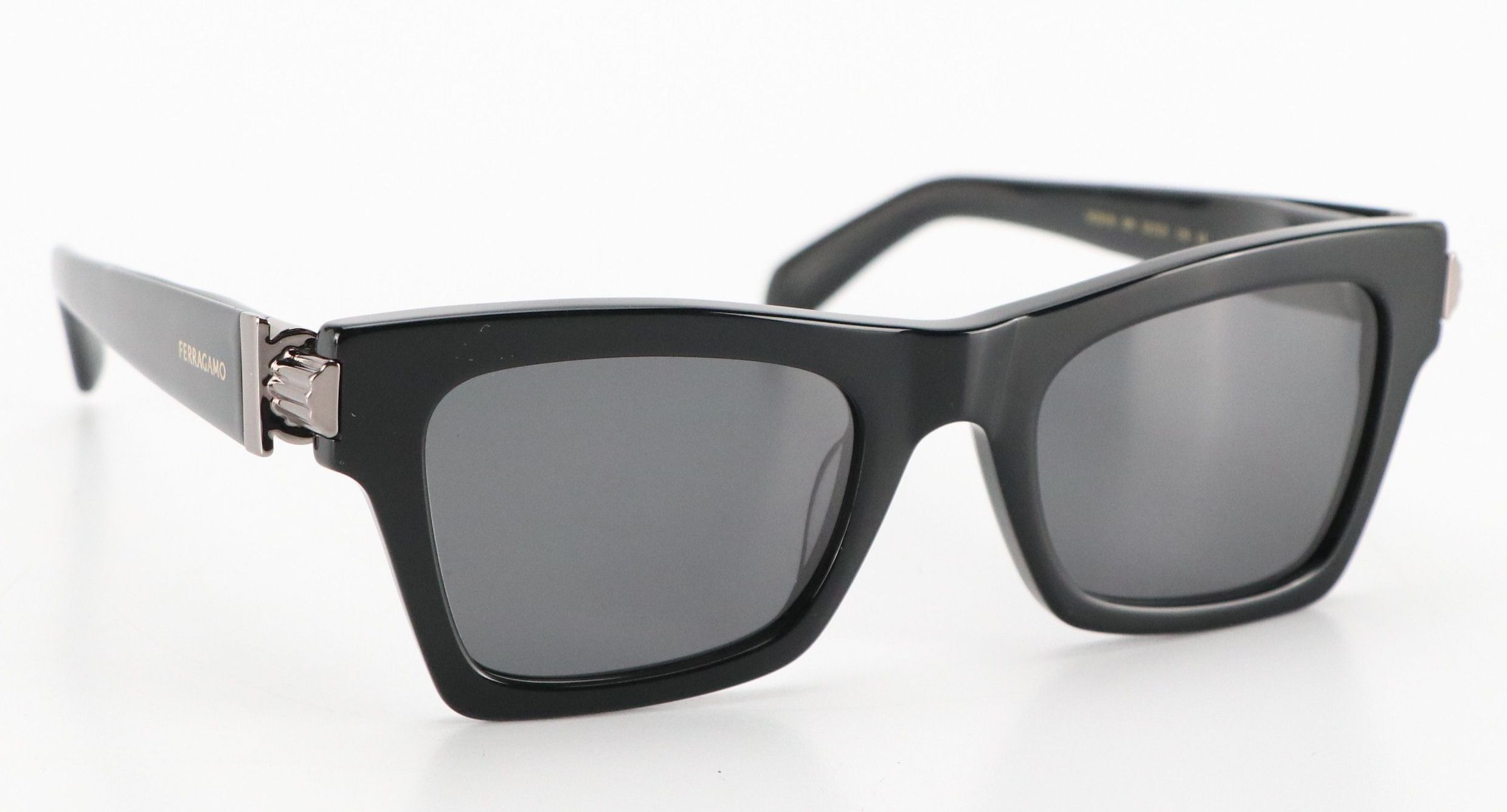 Salvatore Ferragamo SF2013S 001 Black Cat Eye Sunglasses, With Case and Box