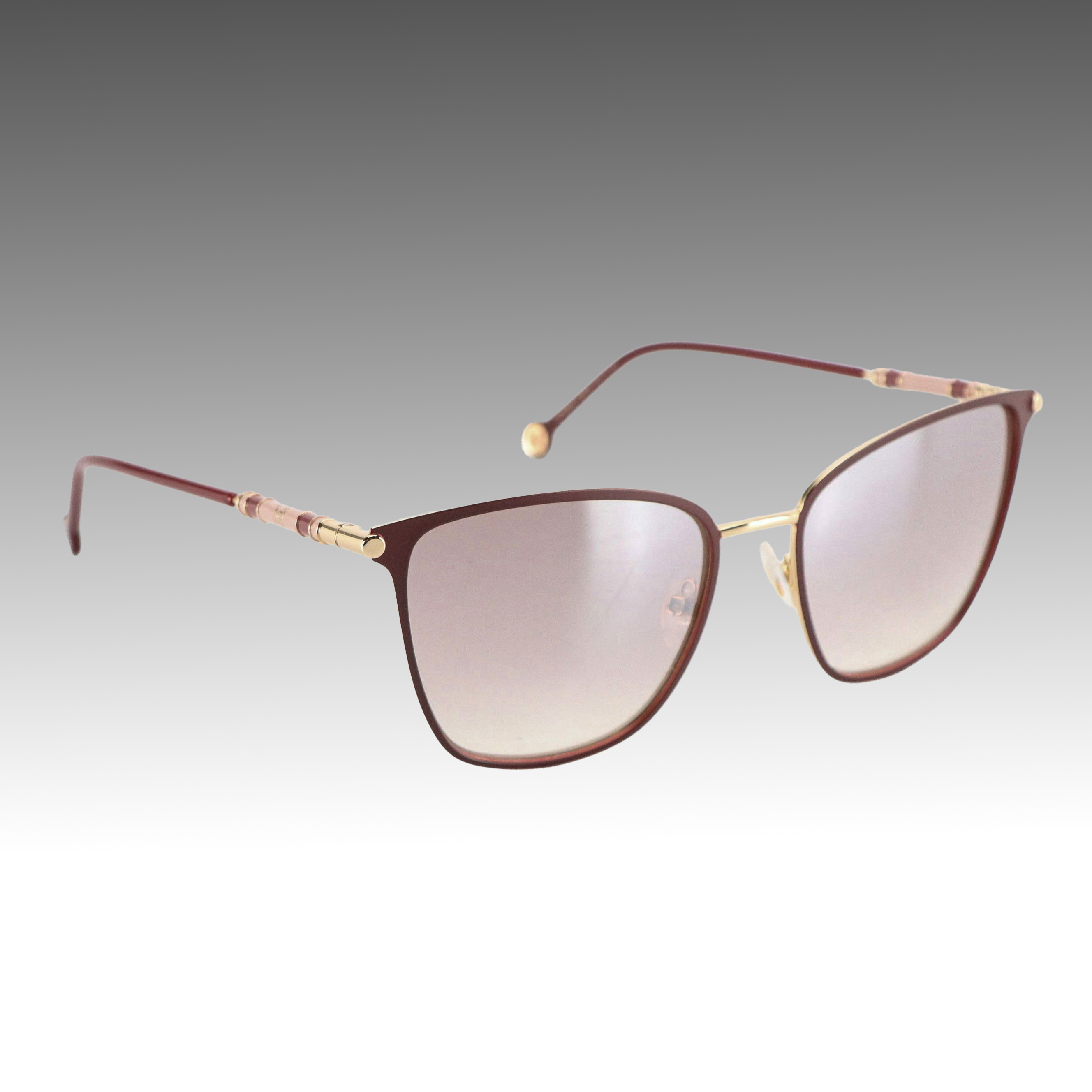 Carolina Herrera CH0030/S Burgundy Square Cat Eye Sunglasses with Case