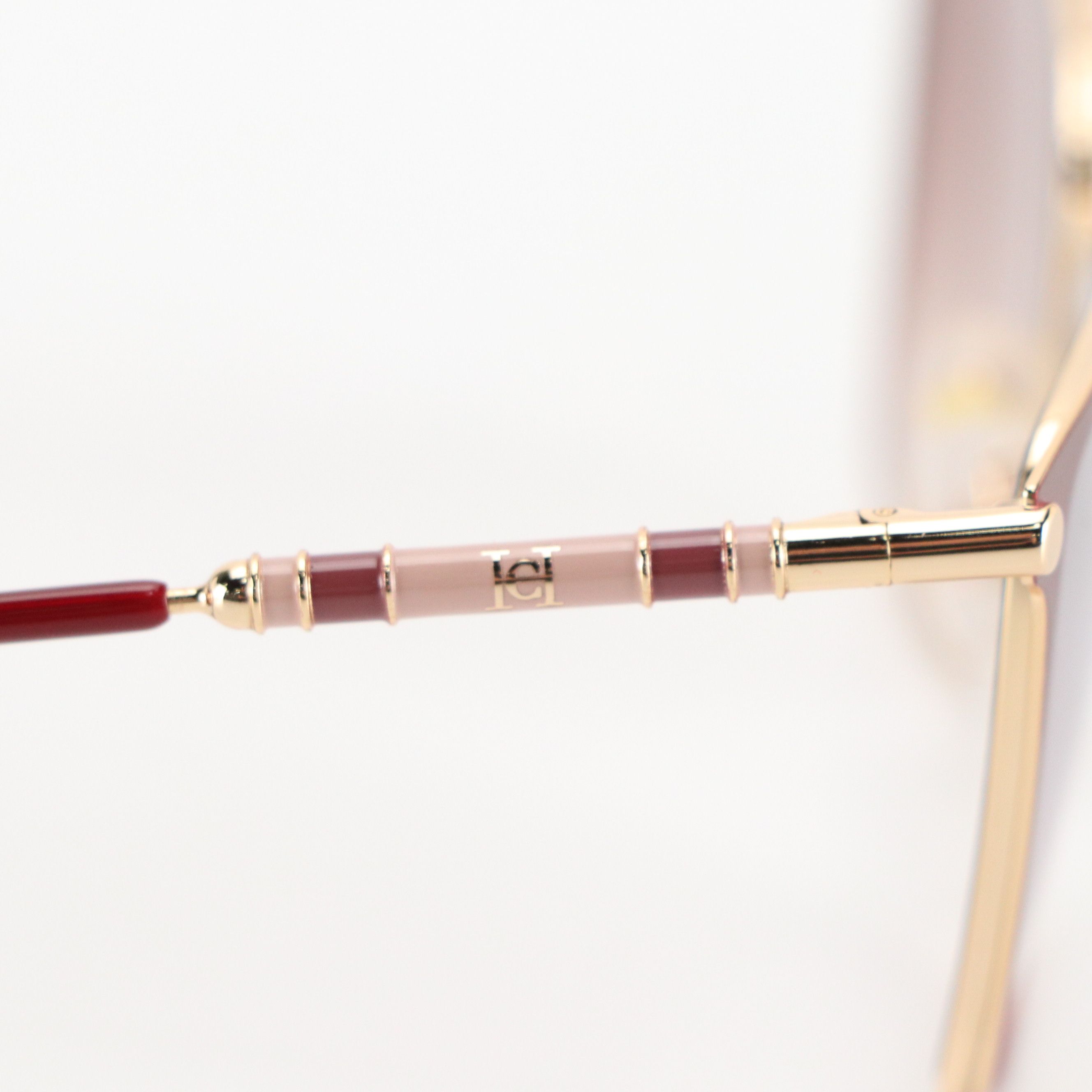 Carolina Herrera CH0030/S Burgundy Square Cat Eye Sunglasses with Case