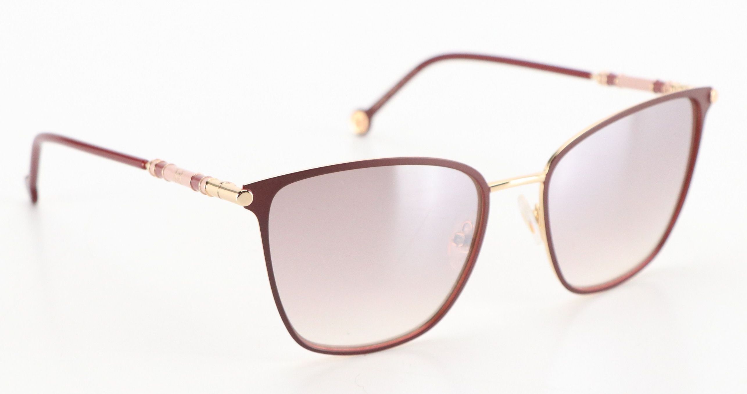 Carolina Herrera CH0030/S Burgundy Square Cat Eye Sunglasses with Case