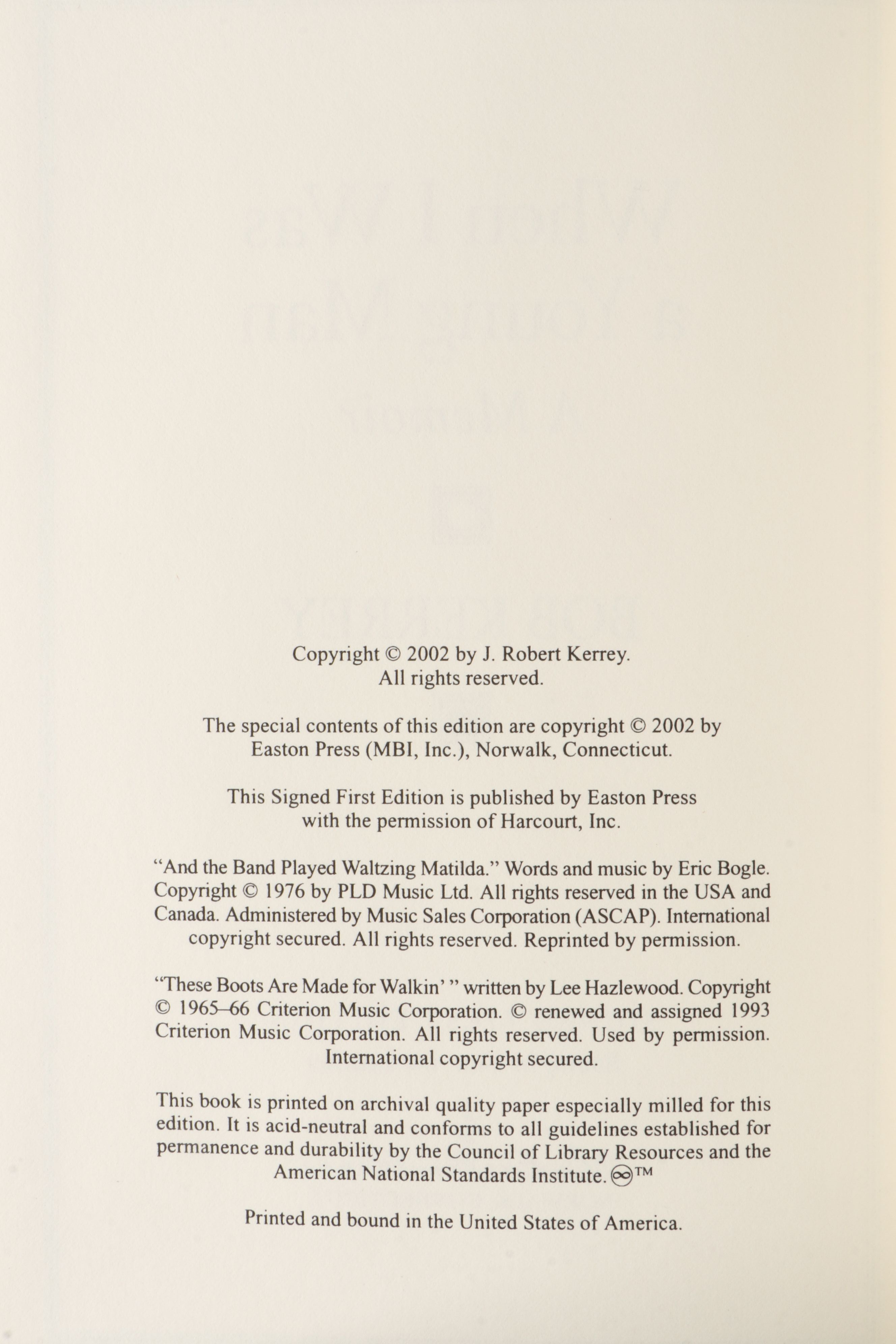 Signed First Edition "When I Was a Young Man" by Bob Kerrey and More Books