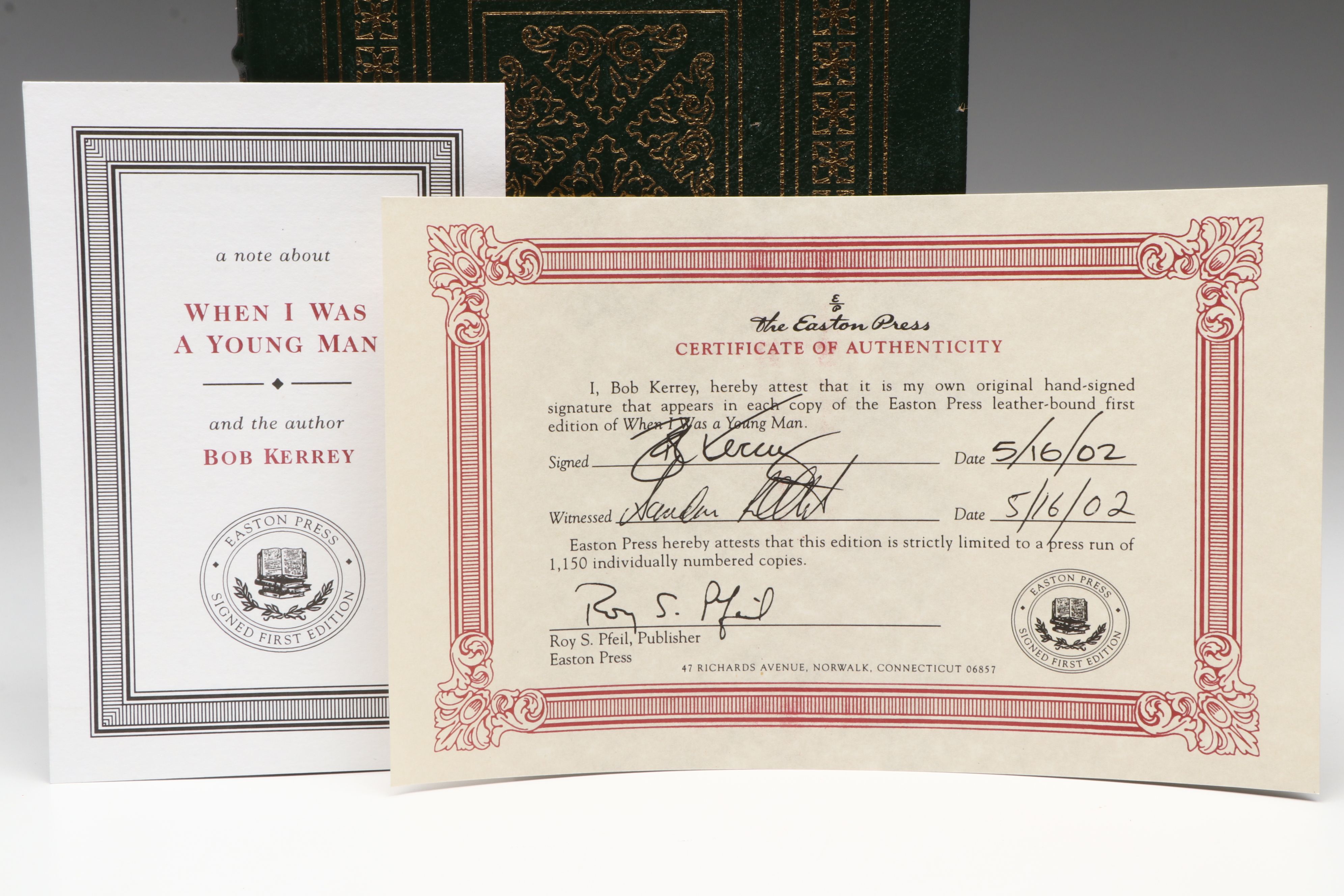 Signed First Edition "When I Was a Young Man" by Bob Kerrey and More Books