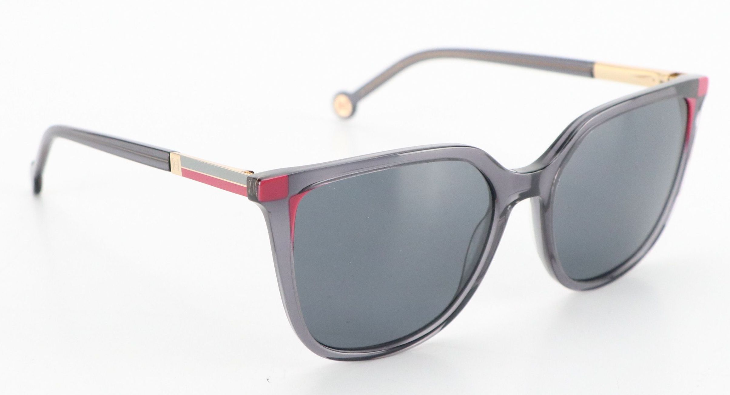 Carolina Herrera HER 0140/S 7HHIR Grey/Pink Square Sunglasses, With Case