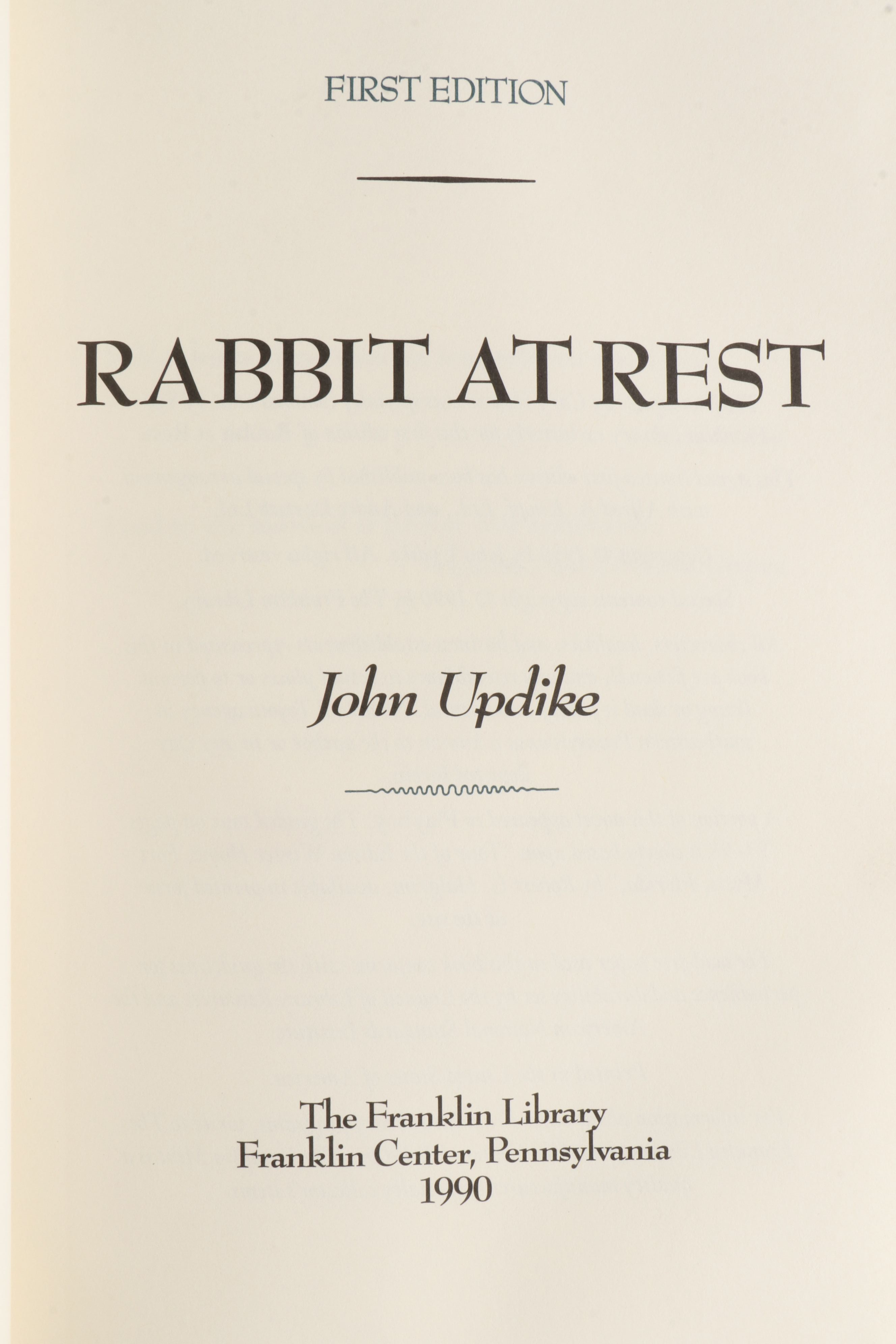 Signed First Edition "Rabbit at Rest" by John Updike and More Books