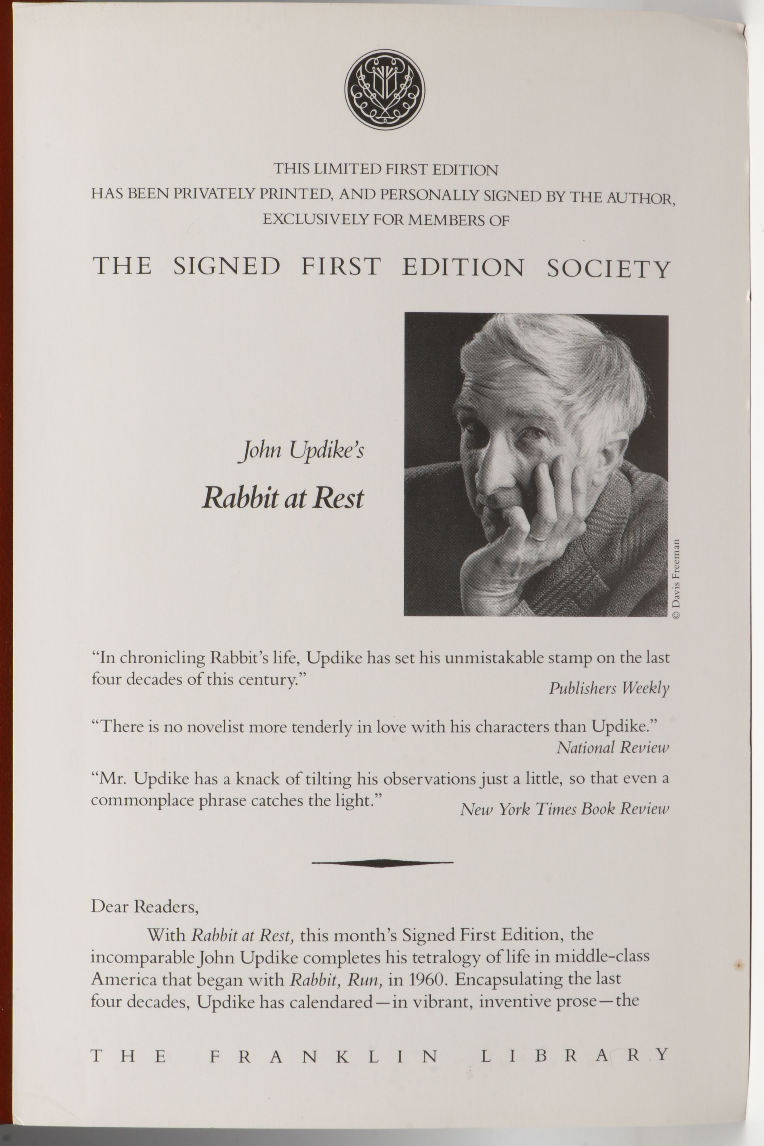 Signed First Edition "Rabbit at Rest" by John Updike and More Books