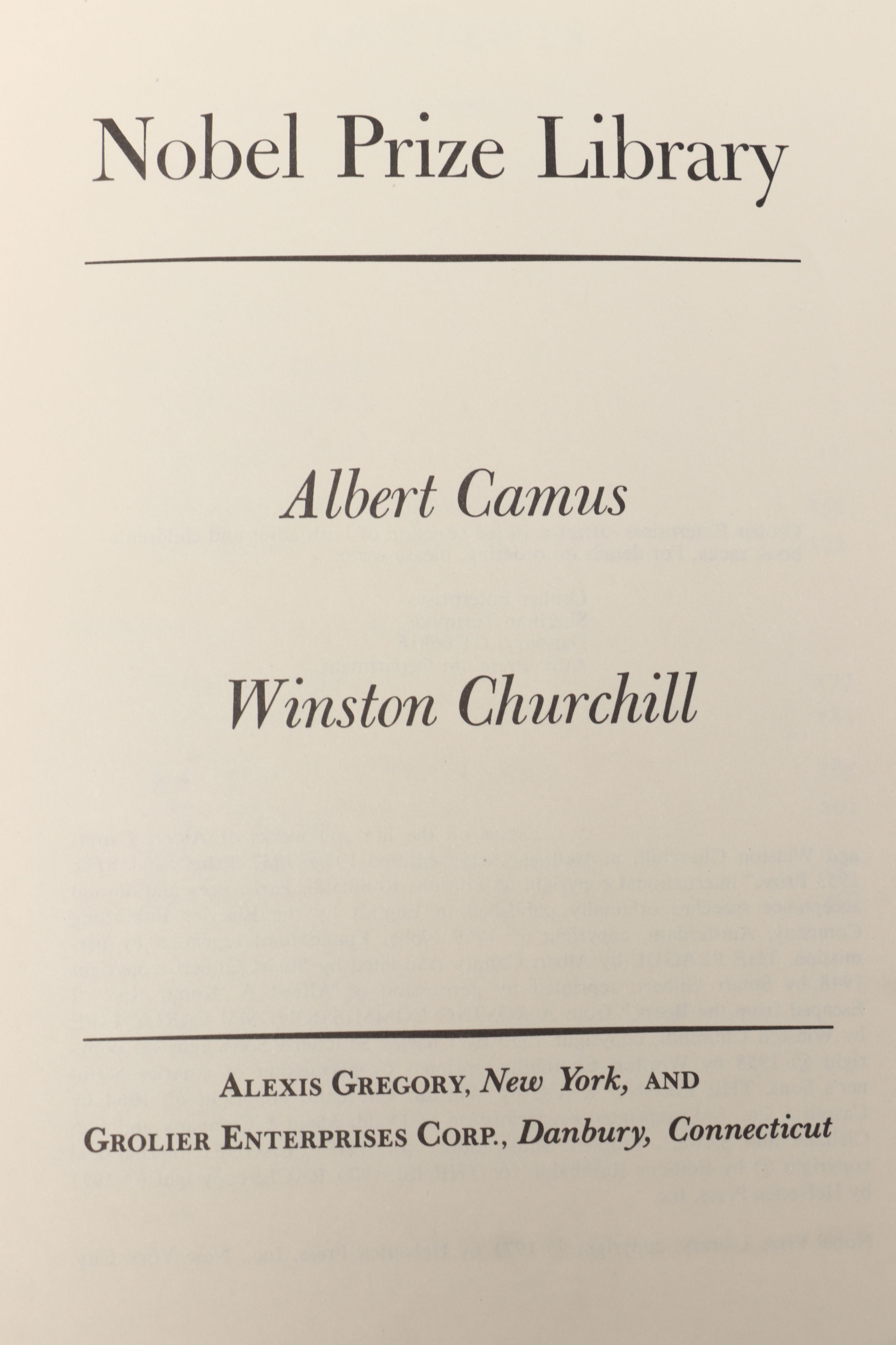 Nobel Prize Library Featuring Works by Camus, Kipling and More, 1971