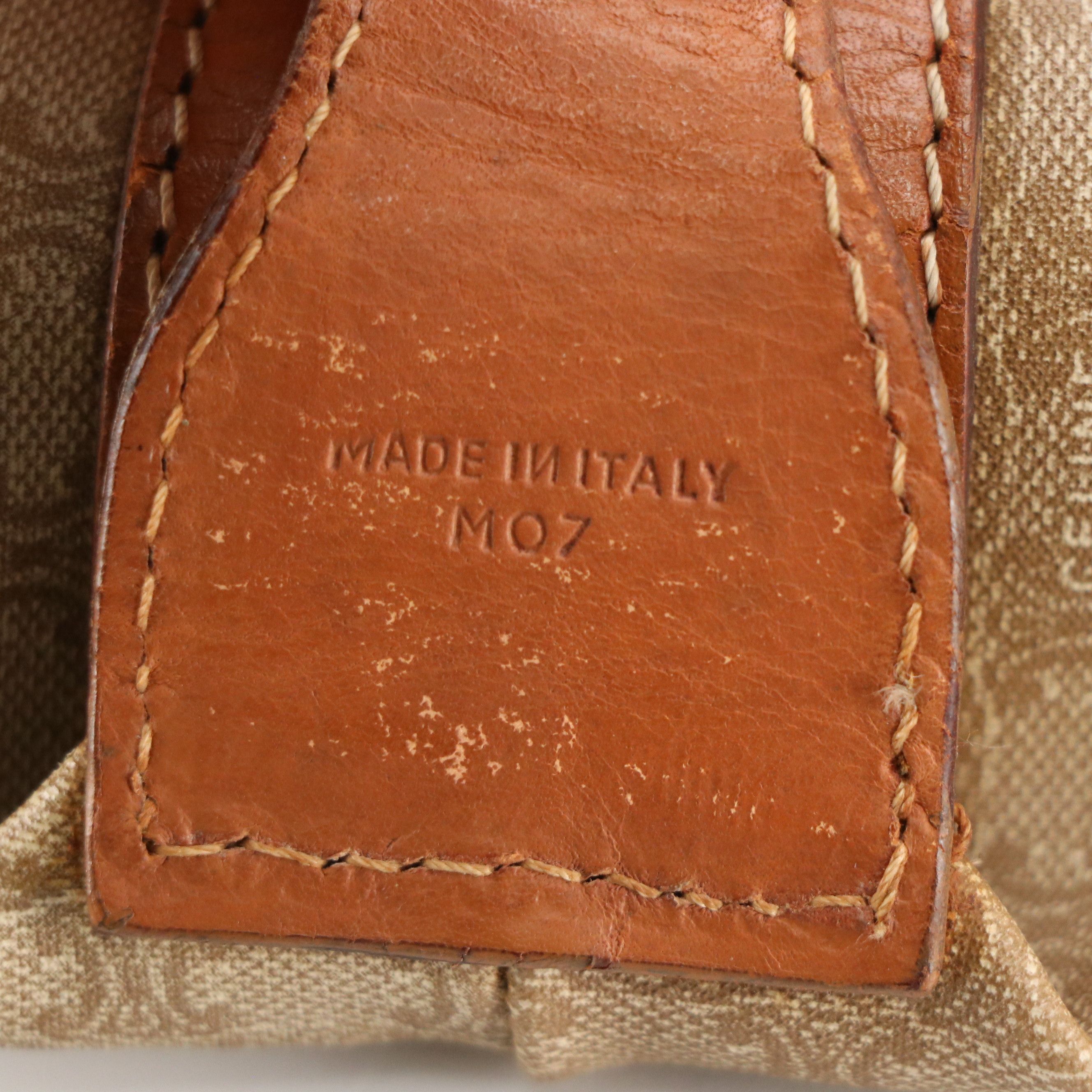 Celine Expandable Weekender Bag in Macadam Canvas with Leather Trim