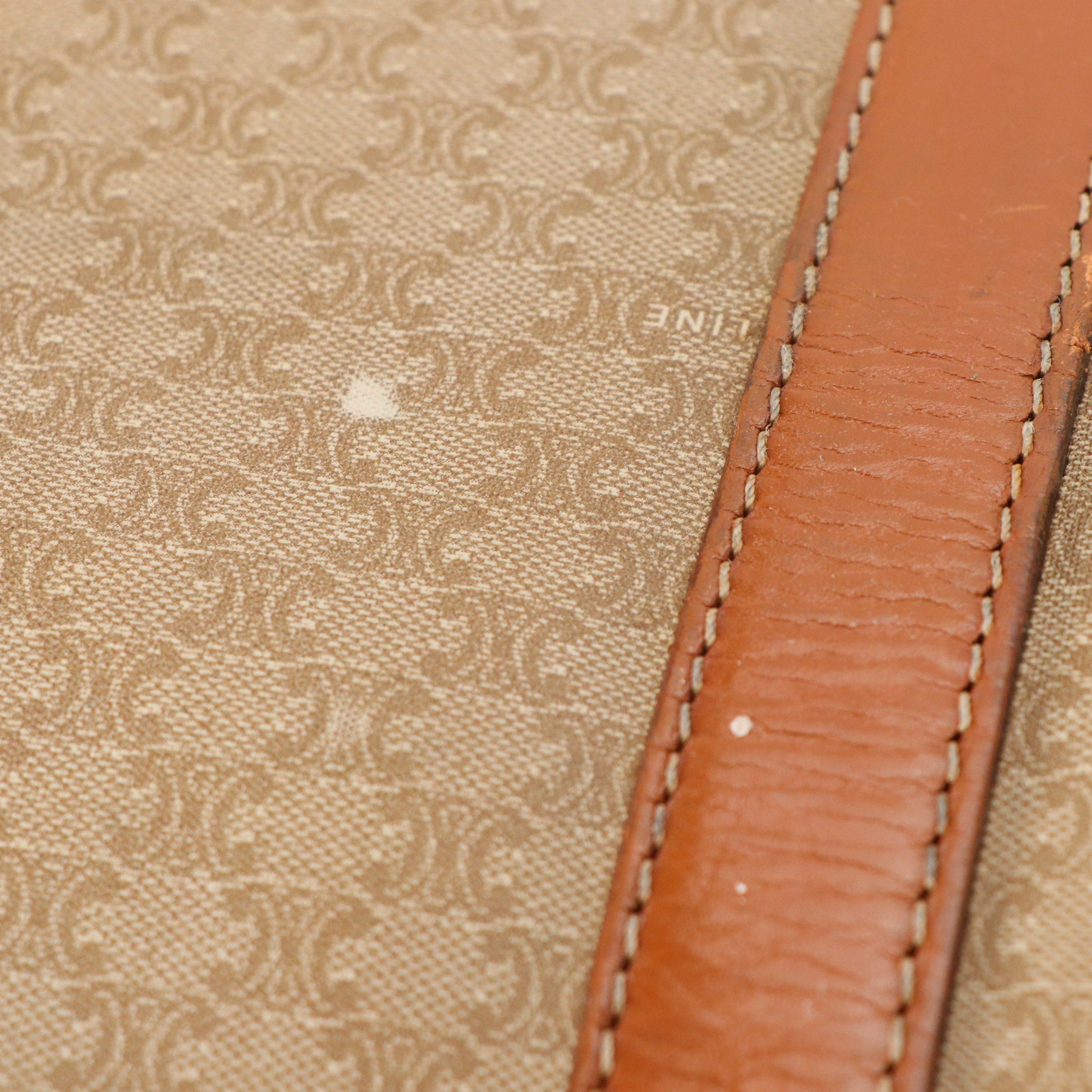 Celine Expandable Weekender Bag in Macadam Canvas with Leather Trim