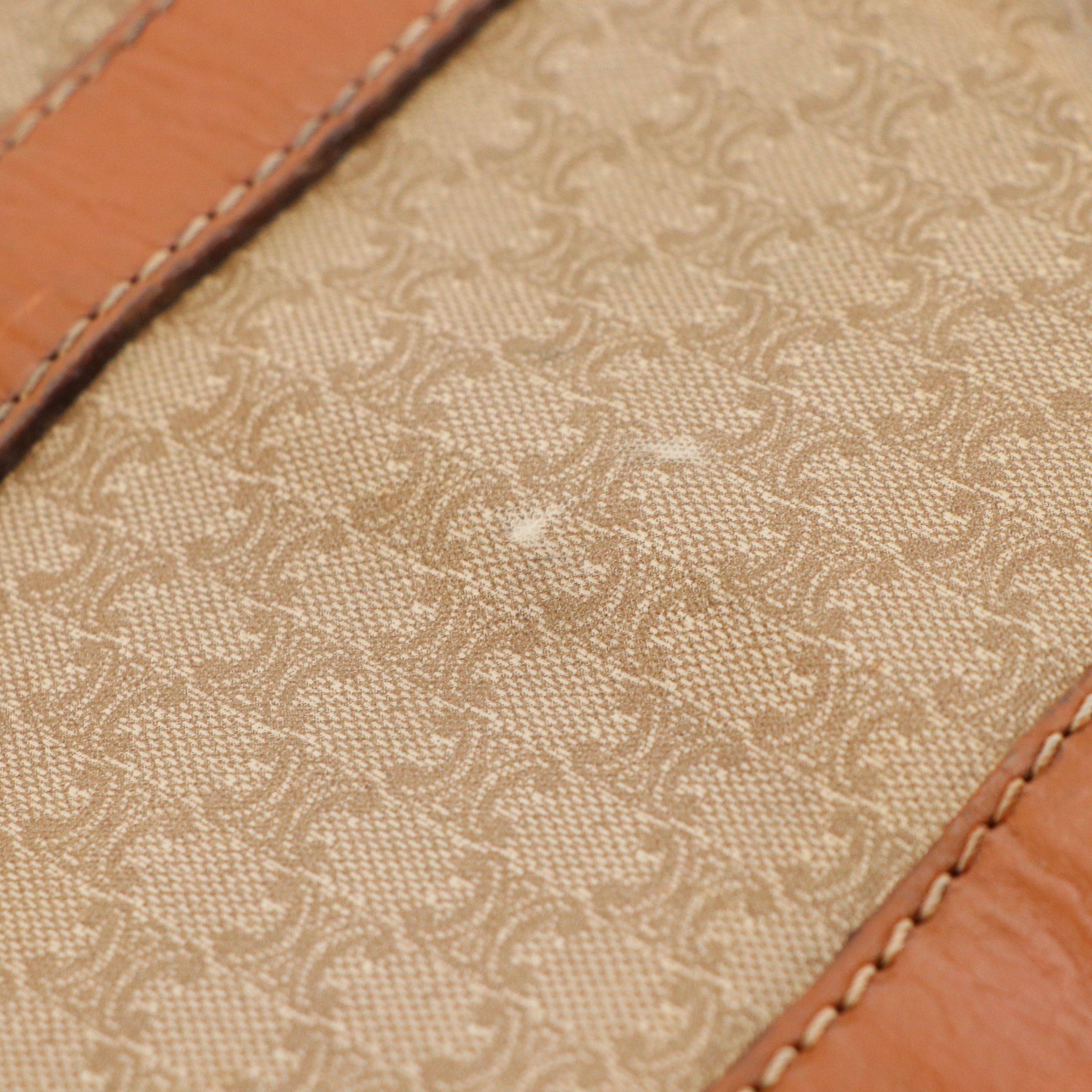 Celine Expandable Weekender Bag in Macadam Canvas with Leather Trim