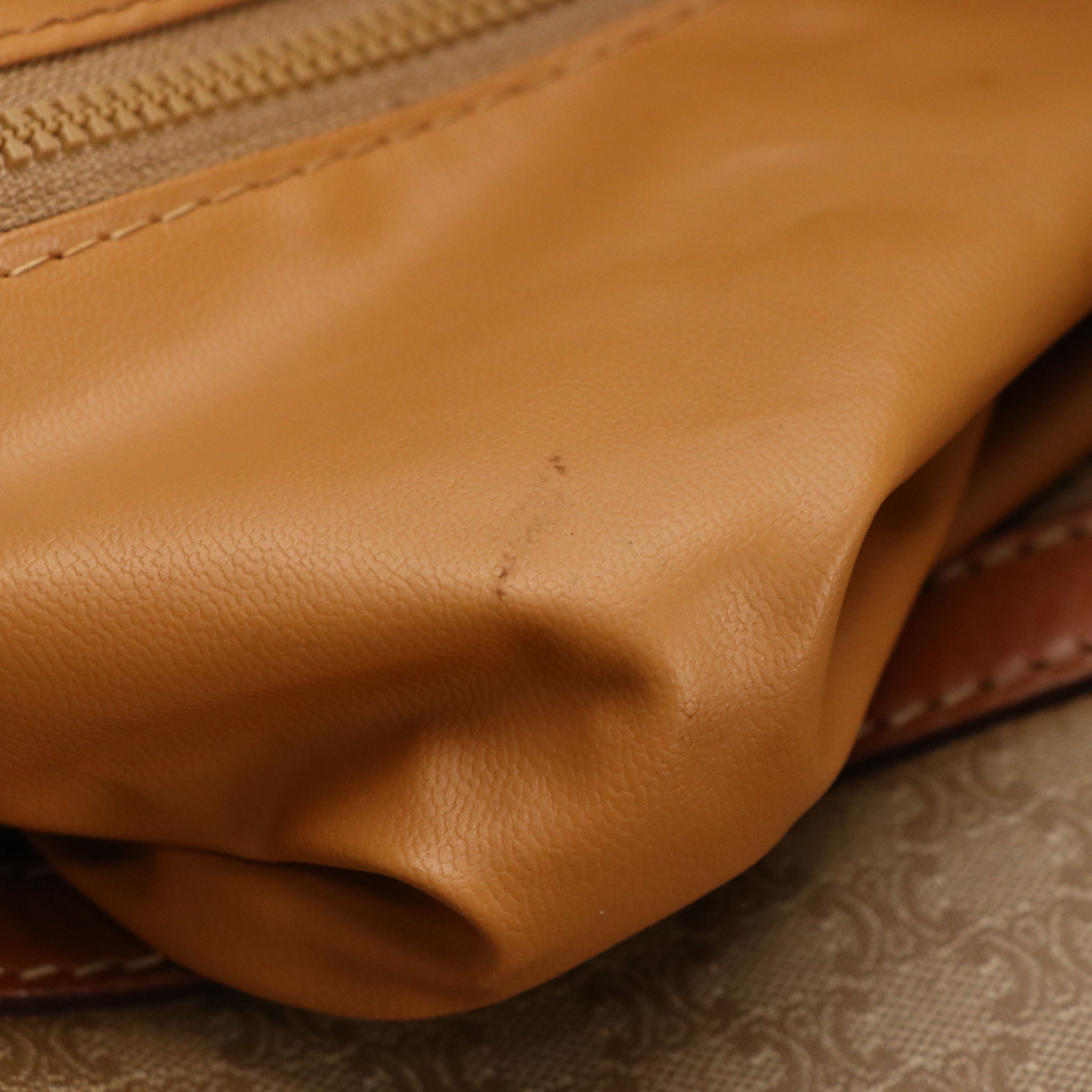 Celine Expandable Weekender Bag in Macadam Canvas with Leather Trim