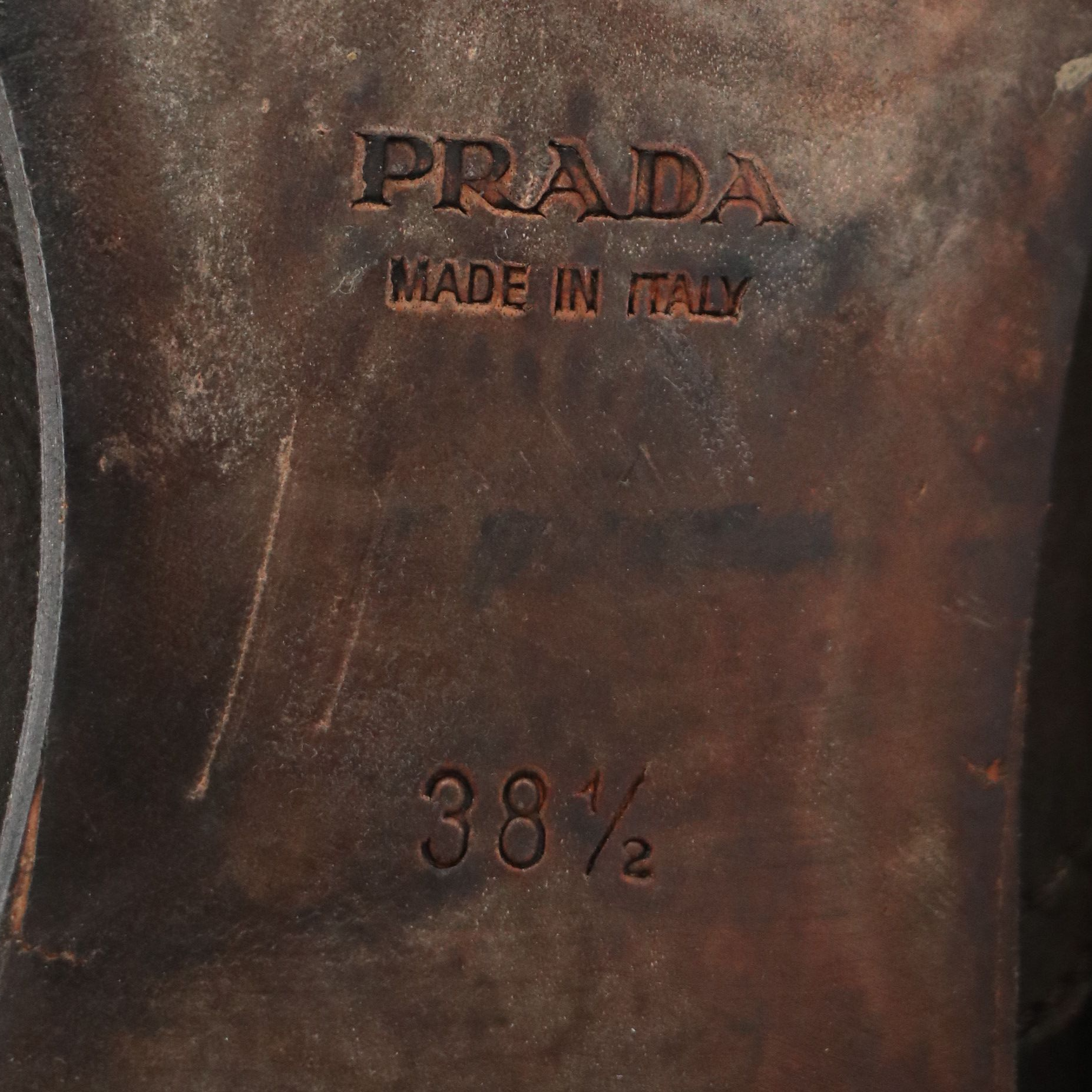 Prada Graphite Calzature Donna Boots in Capra Antic Leather