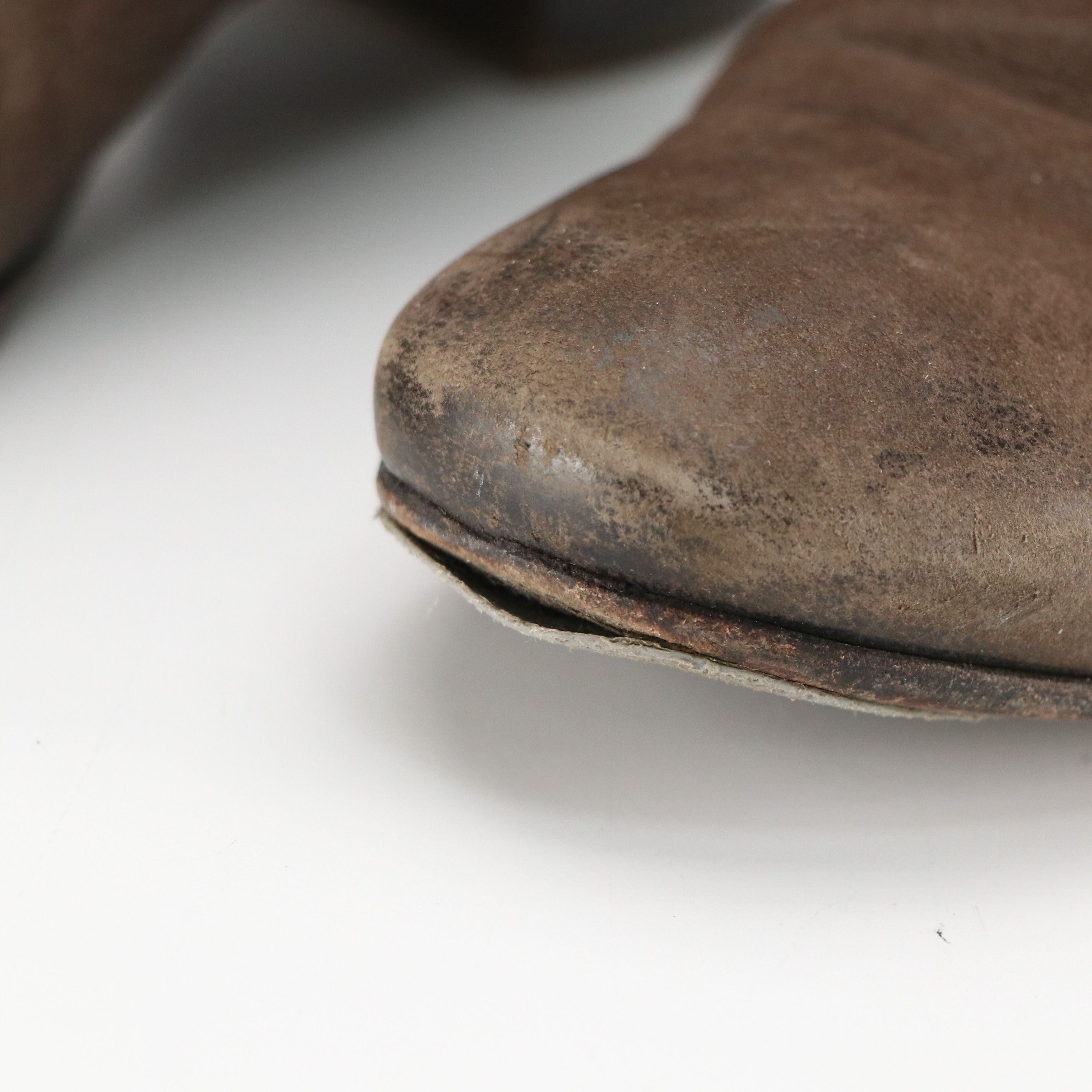 Prada Graphite Calzature Donna Boots in Capra Antic Leather