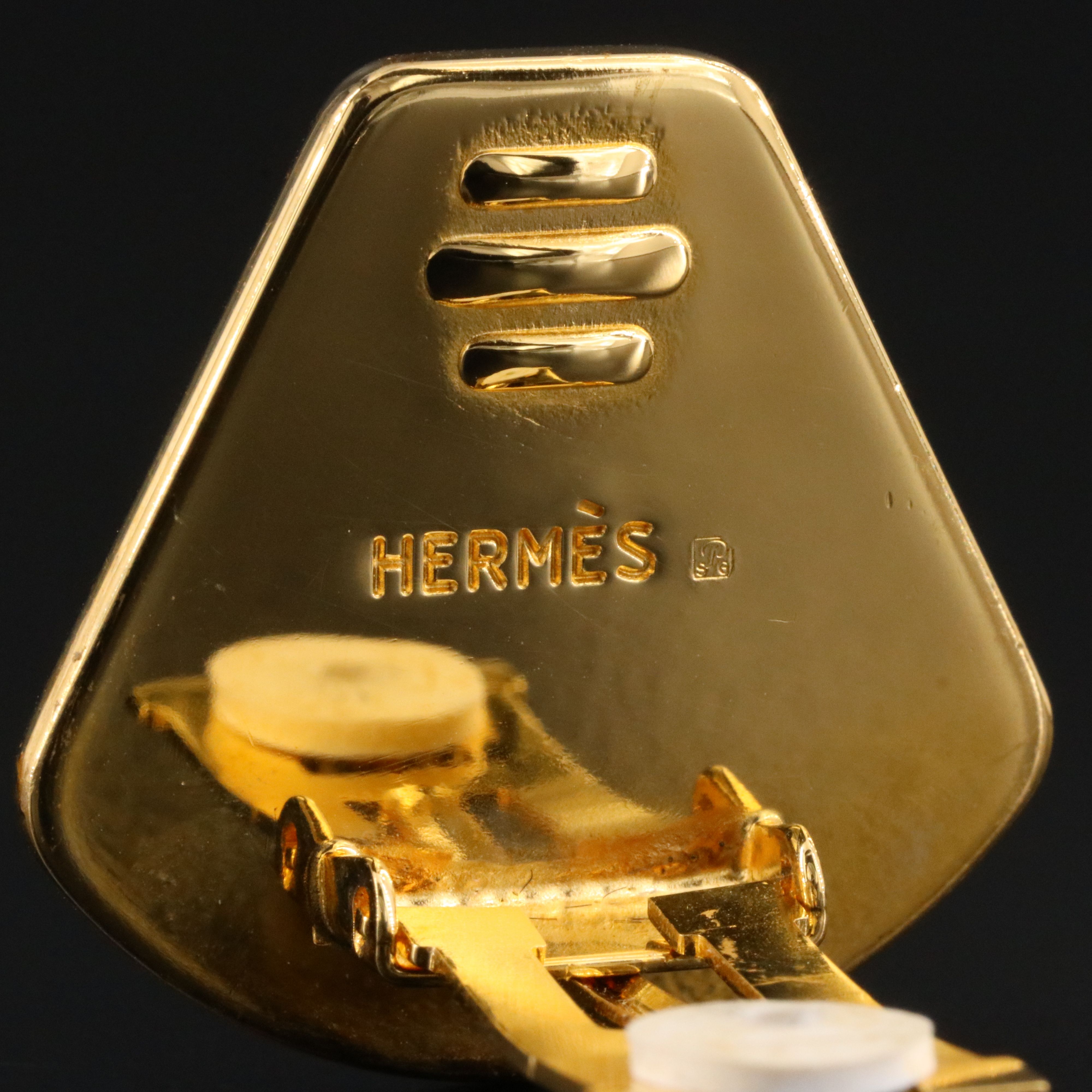 Hermès Hermès Chain Motif Enamel Clip Earrings