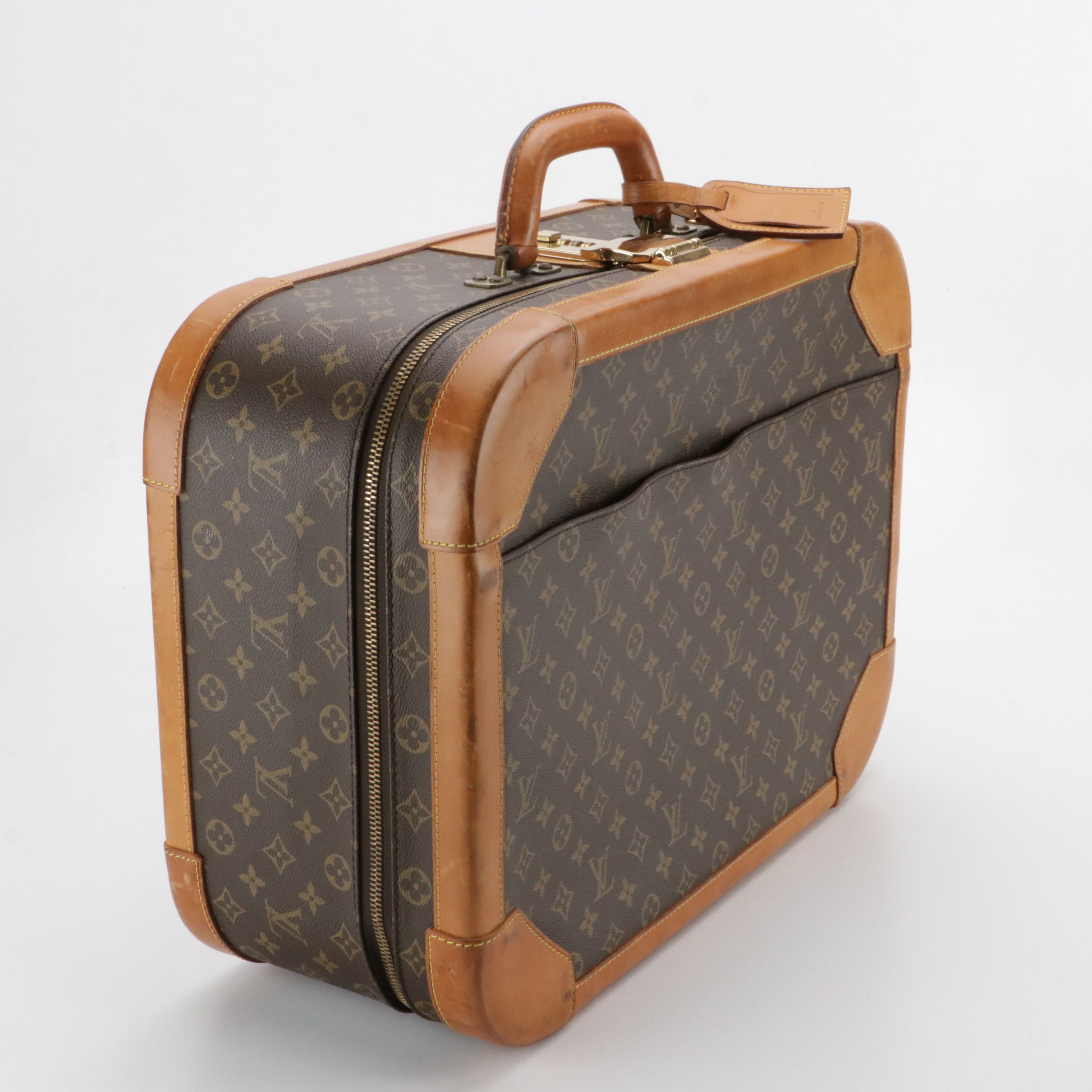 Louis Vuitton Stratos 50 Secret Lock Suitcase in Monogram Canvas and Leather