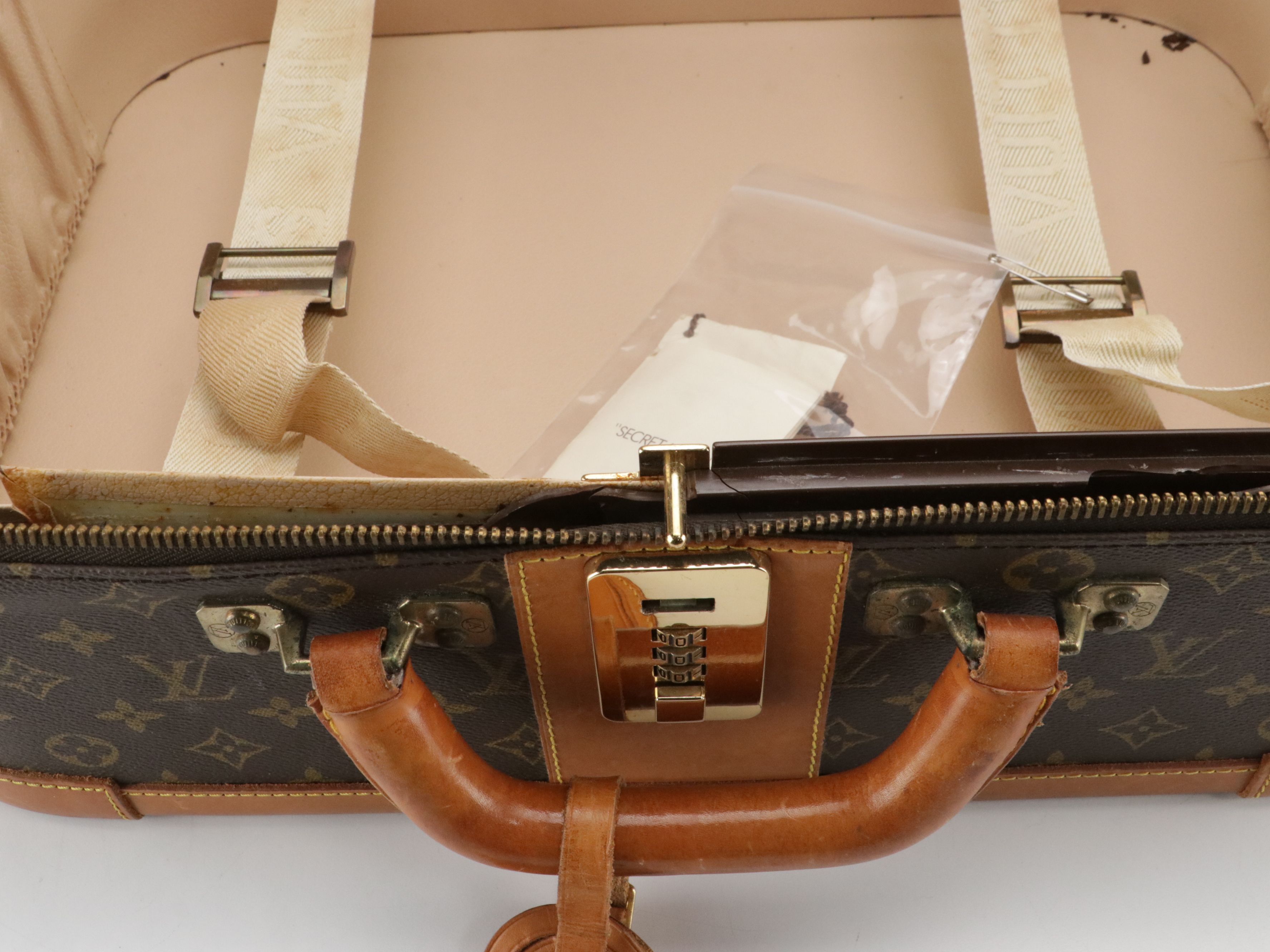 Louis Vuitton Stratos 50 Secret Lock Suitcase in Monogram Canvas and Leather