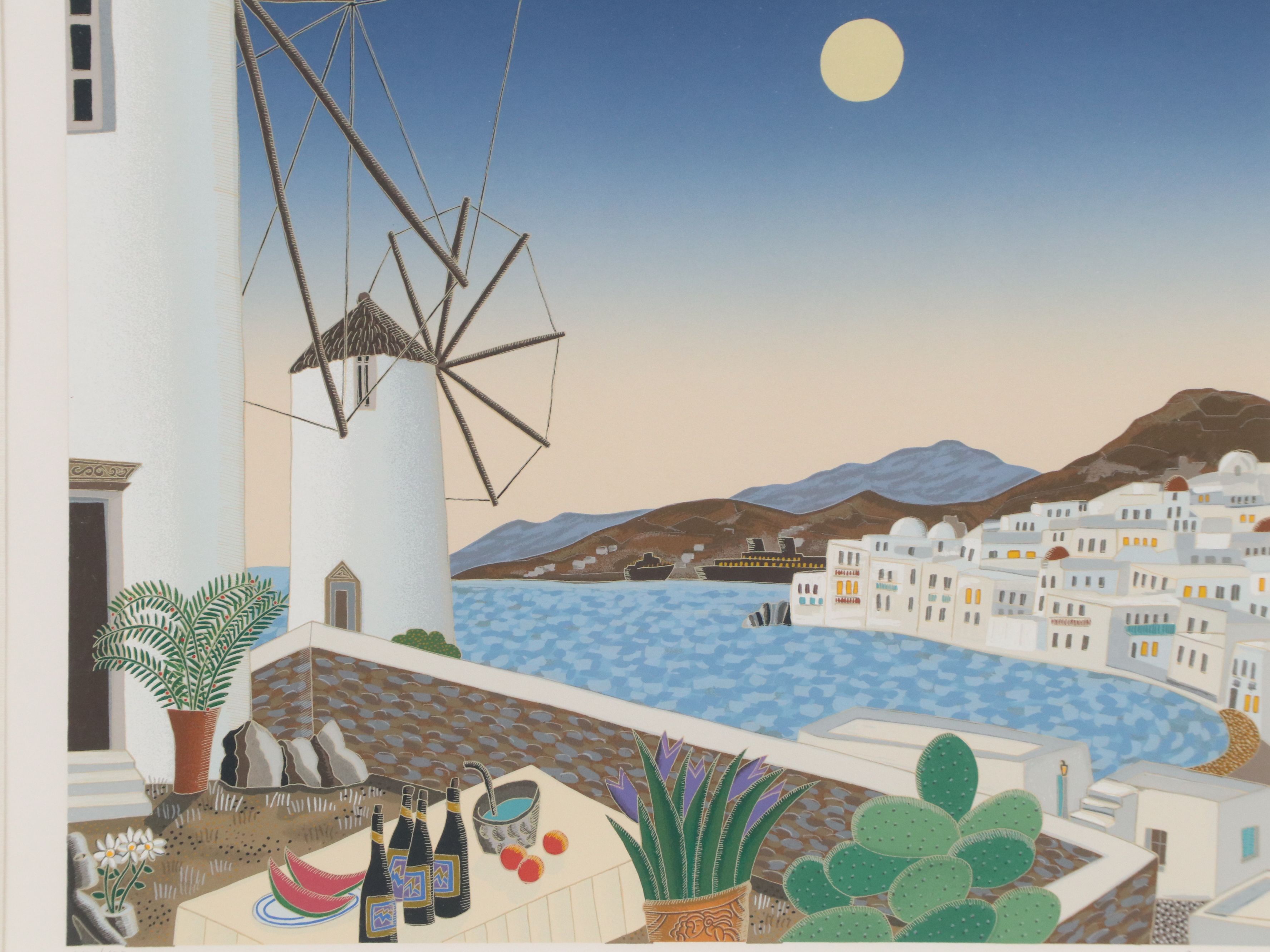 Thomas McKnight Serigraph "Windmills," 1985