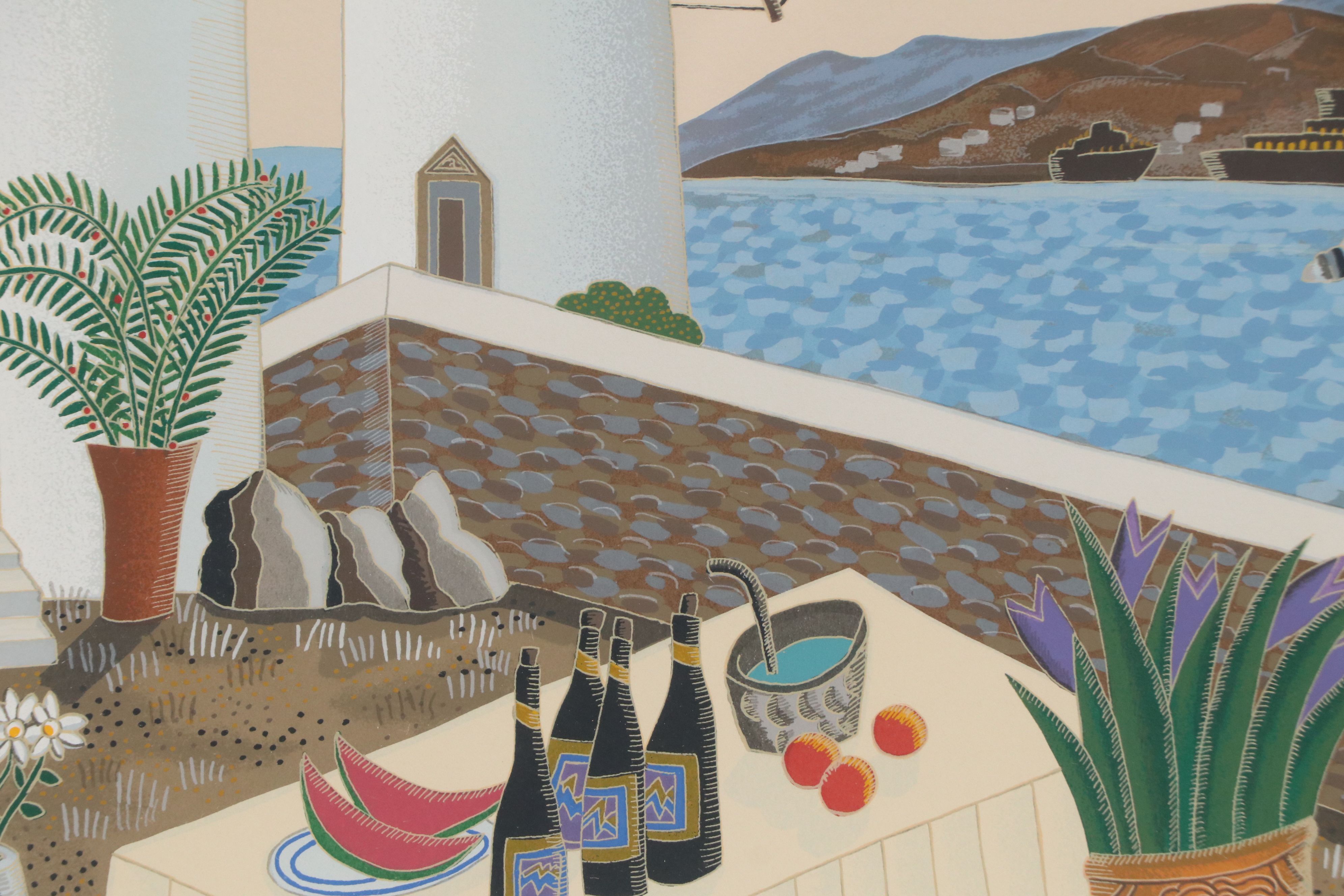 Thomas McKnight Serigraph "Windmills," 1985