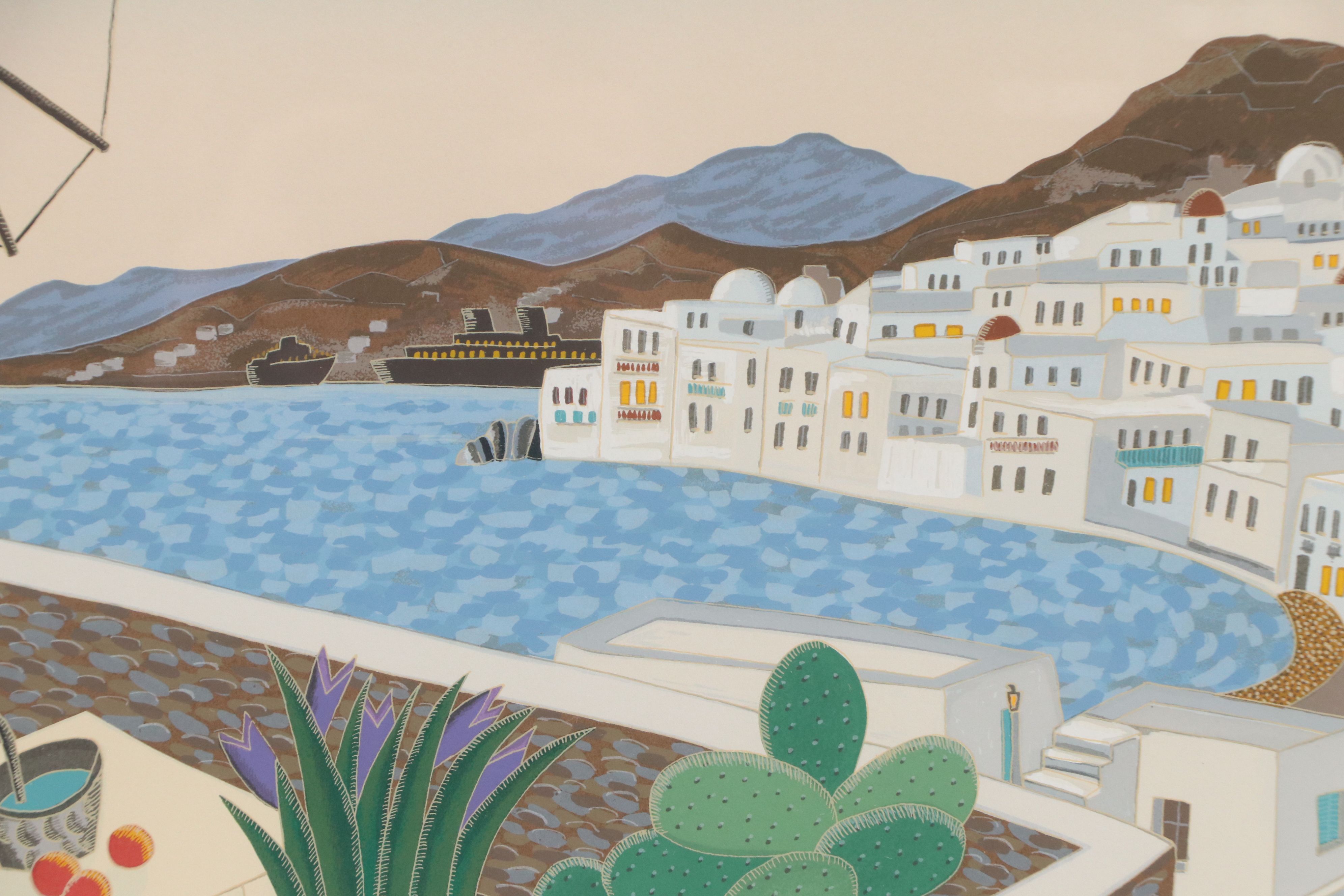 Thomas McKnight Serigraph "Windmills," 1985