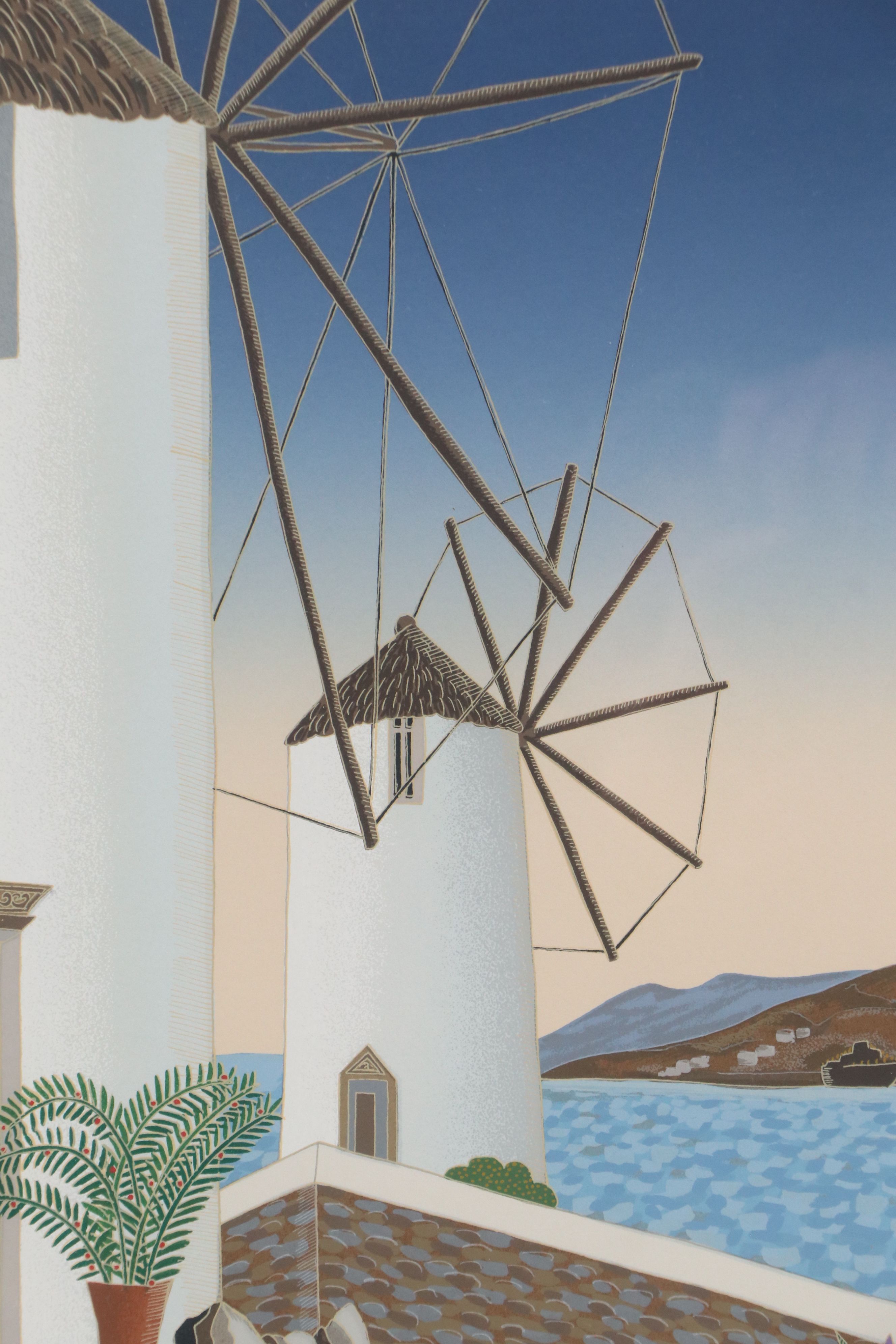 Thomas McKnight Serigraph "Windmills," 1985