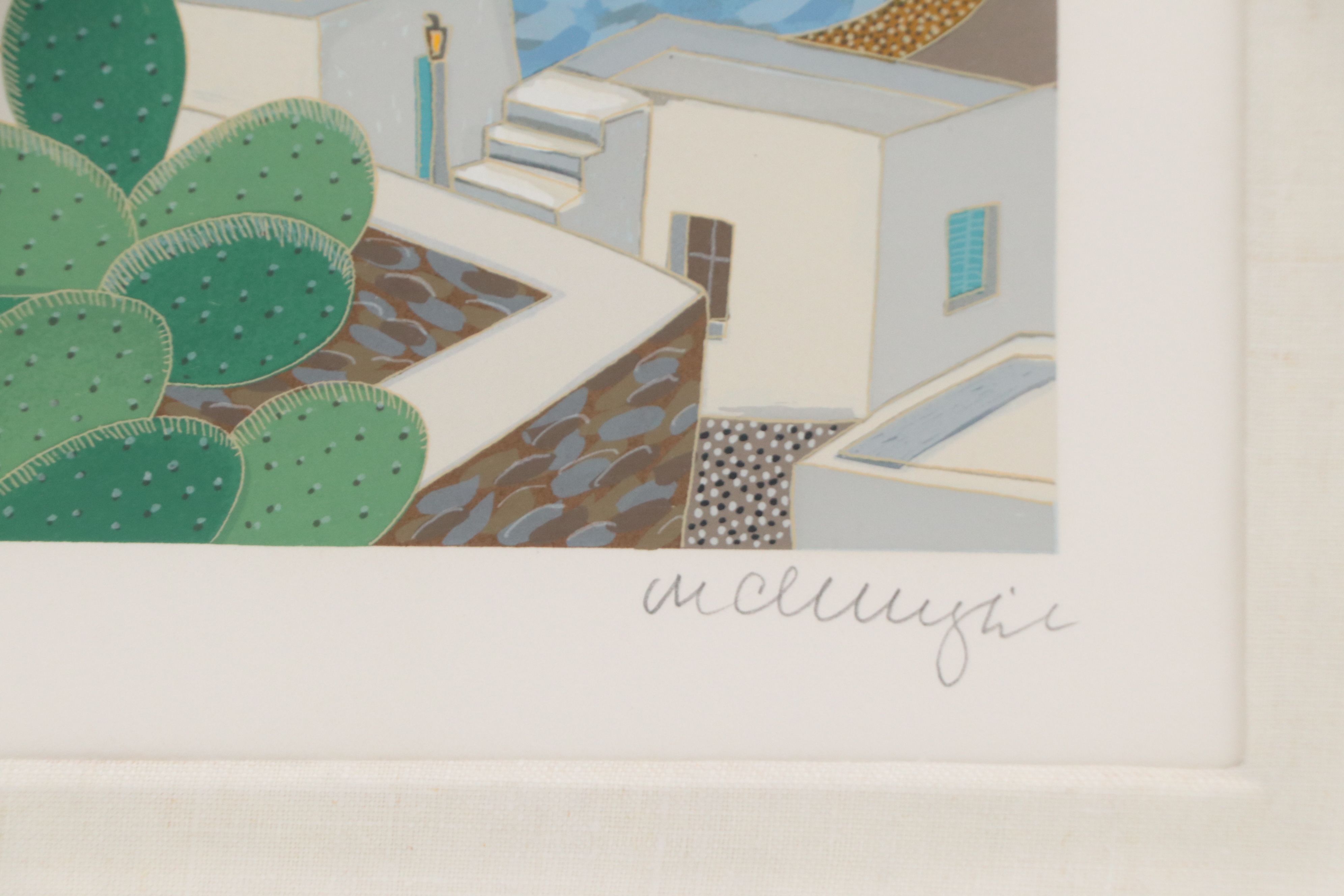 Thomas McKnight Serigraph "Windmills," 1985