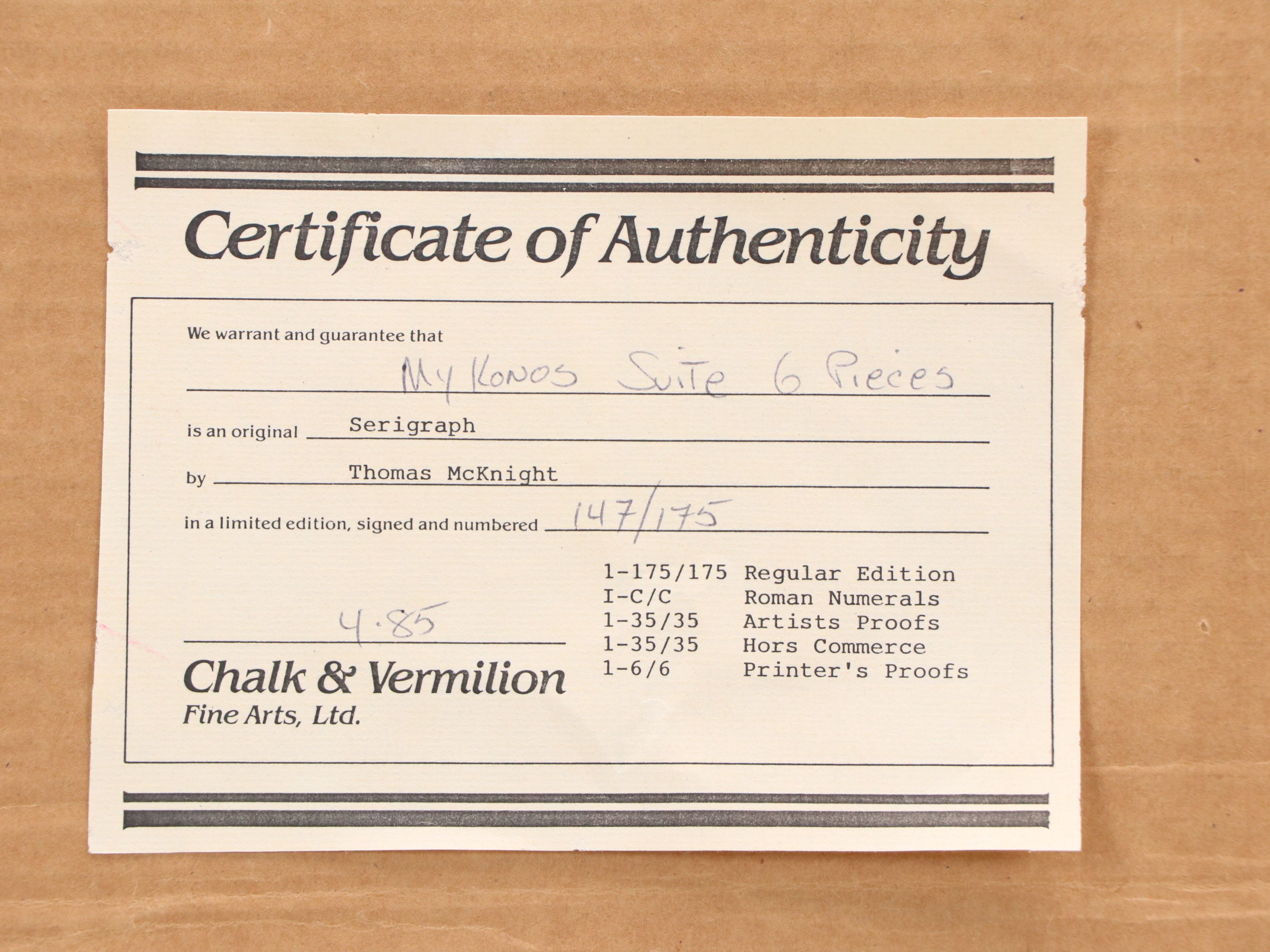 Thomas McKnight Serigraph "Windmills," 1985