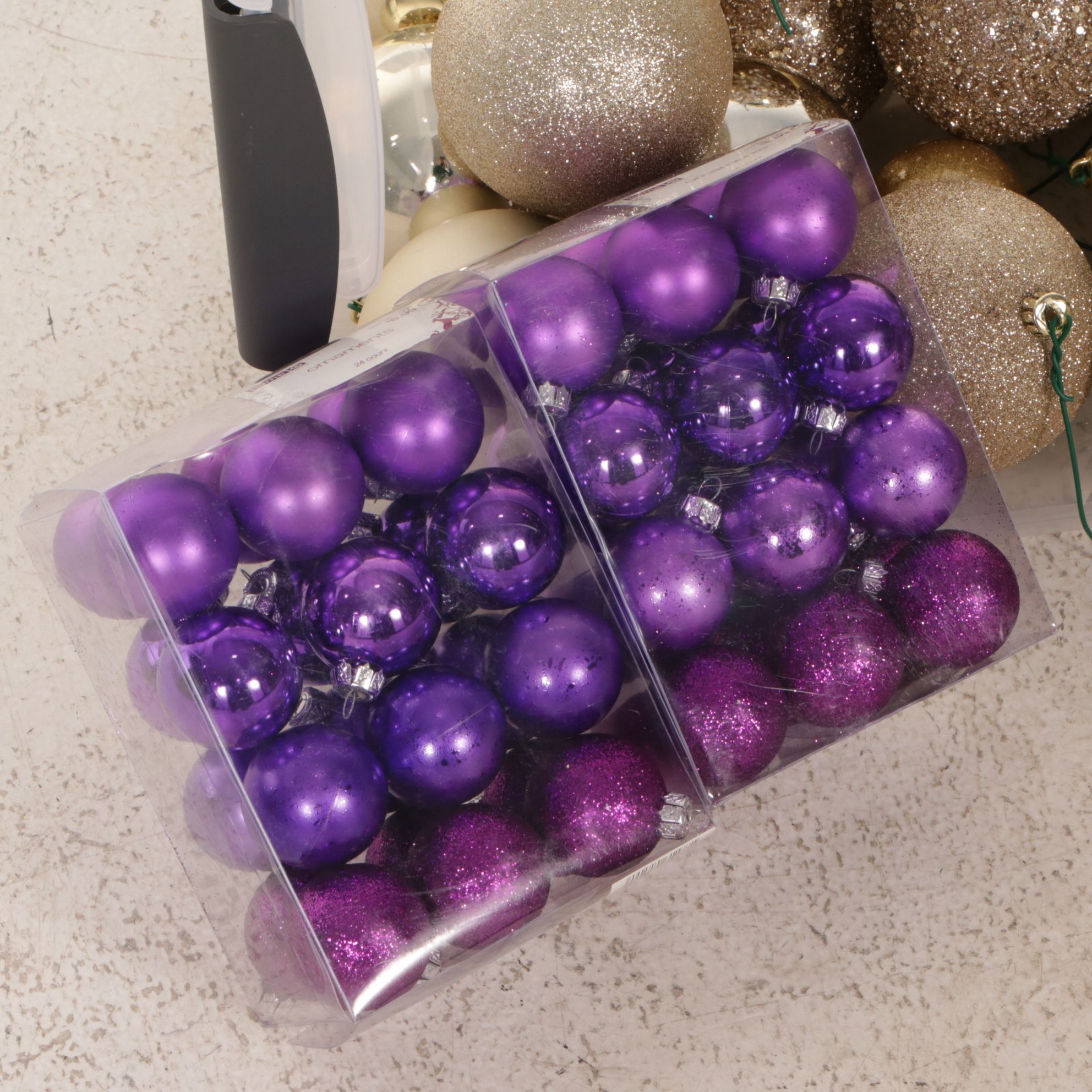 Glass Ball Glitter Christmas Ornaments