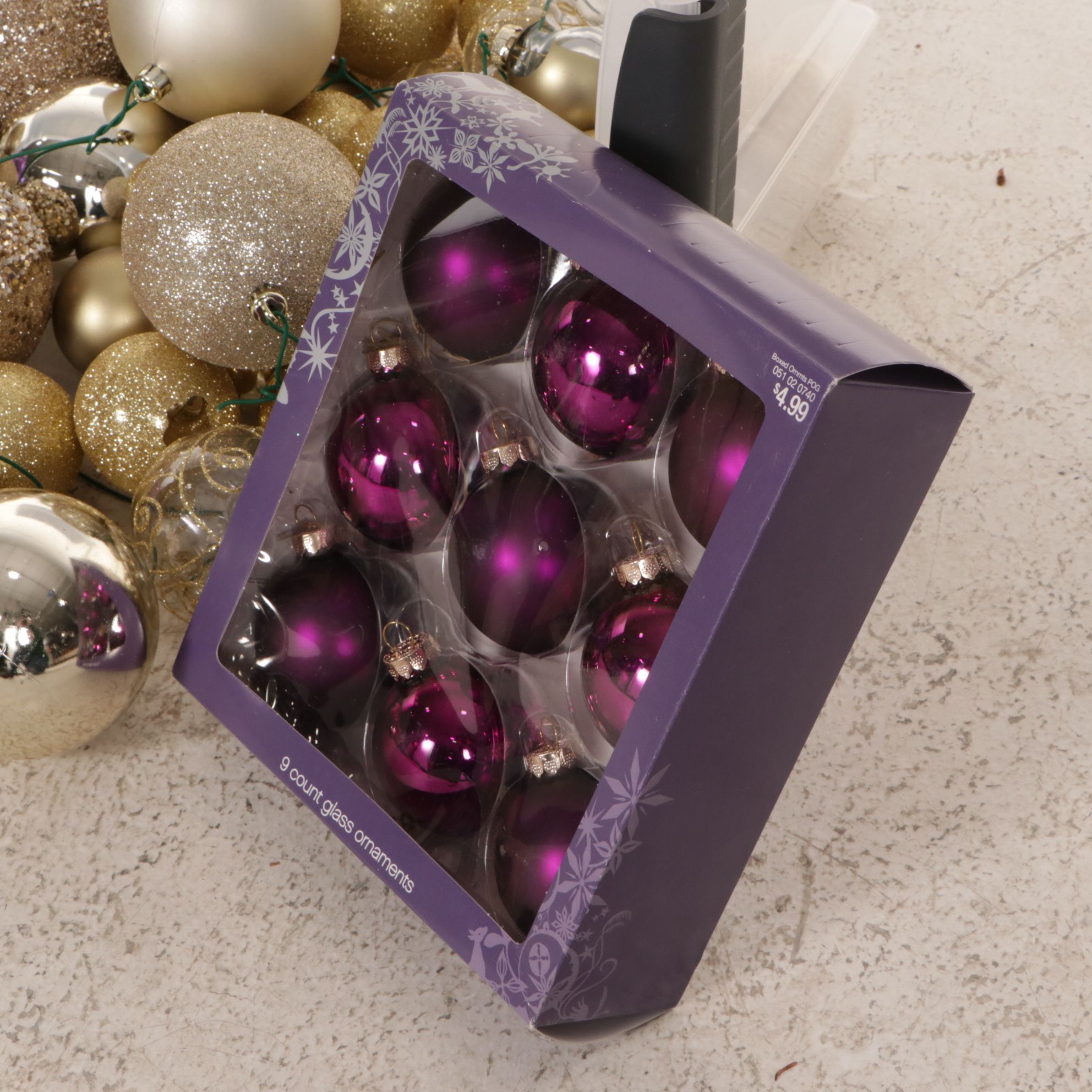 Glass Ball Glitter Christmas Ornaments