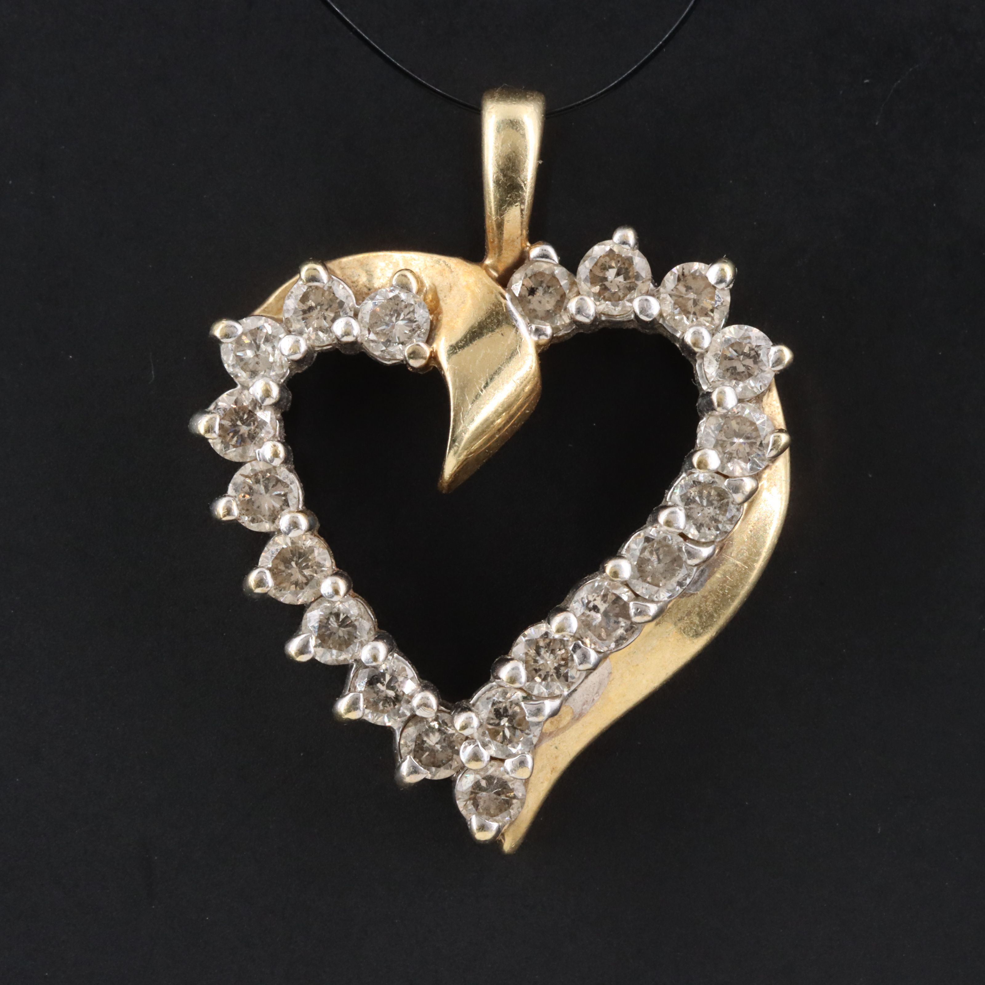 14K 0.84 CTW Diamond Heart Pendant