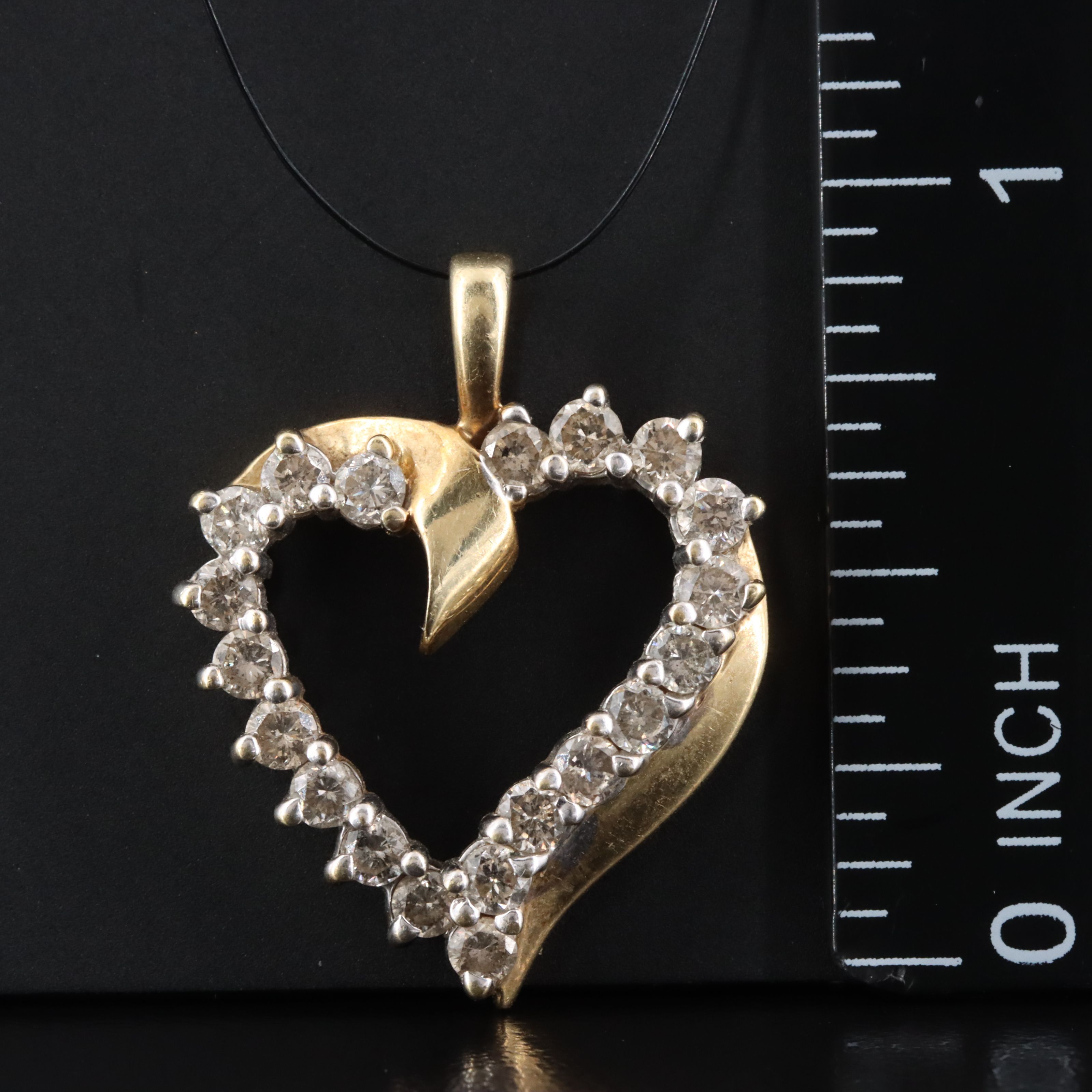 14K 0.84 CTW Diamond Heart Pendant