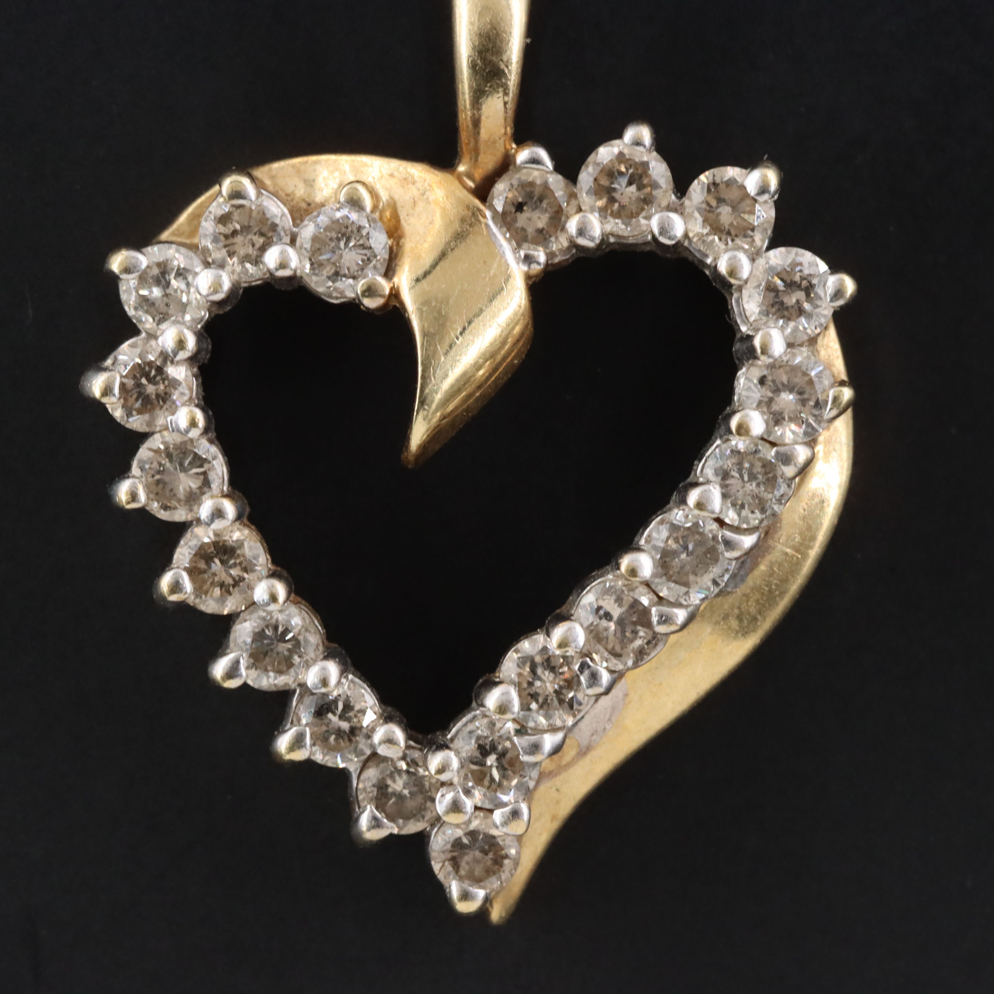 14K 0.84 CTW Diamond Heart Pendant