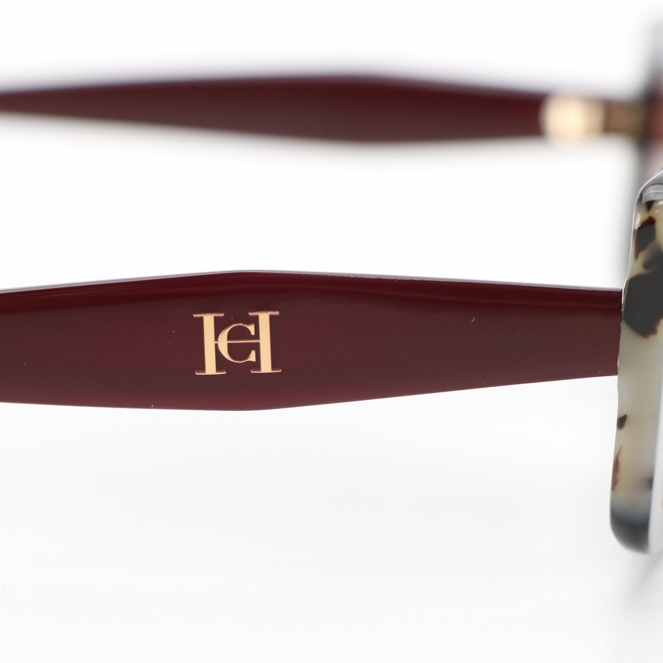 Carolina Herrera HER 0182/S GUUU1 Black/Burgundy Rectangular Sunglasses in Case