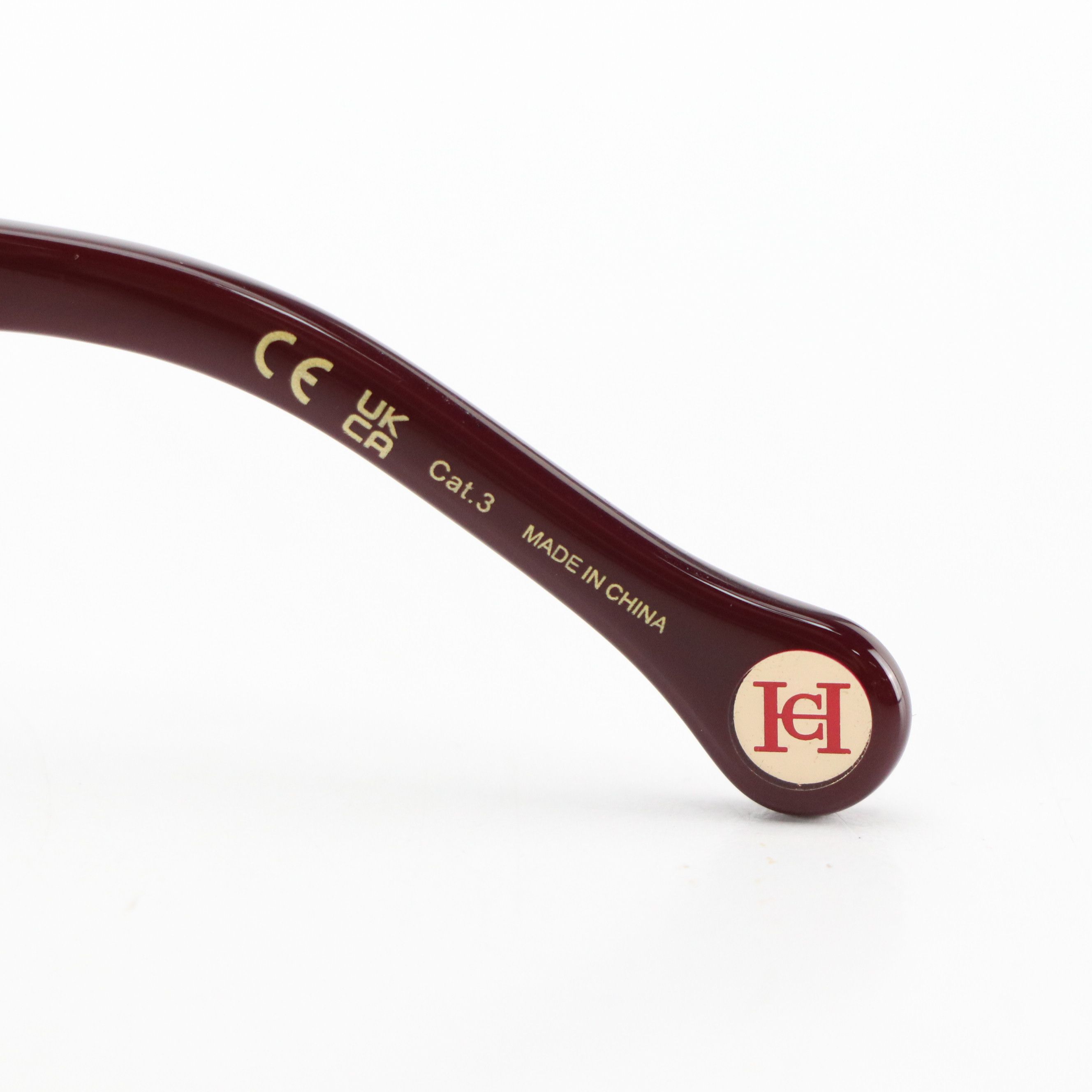 Carolina Herrera HER 0182/S GUUU1 Black/Burgundy Rectangular Sunglasses in Case