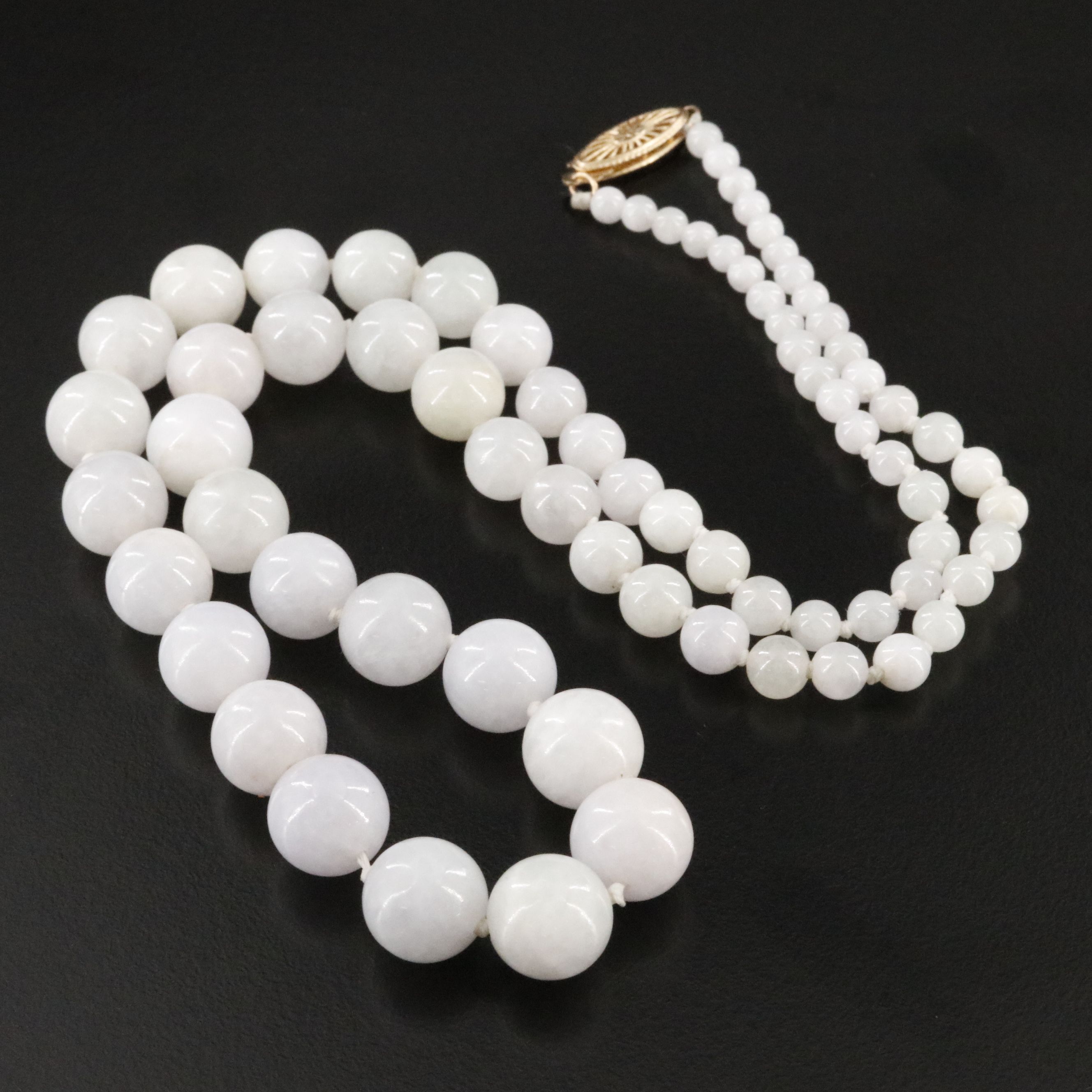 Jadeite Graduated Necklace with 14K Clasp