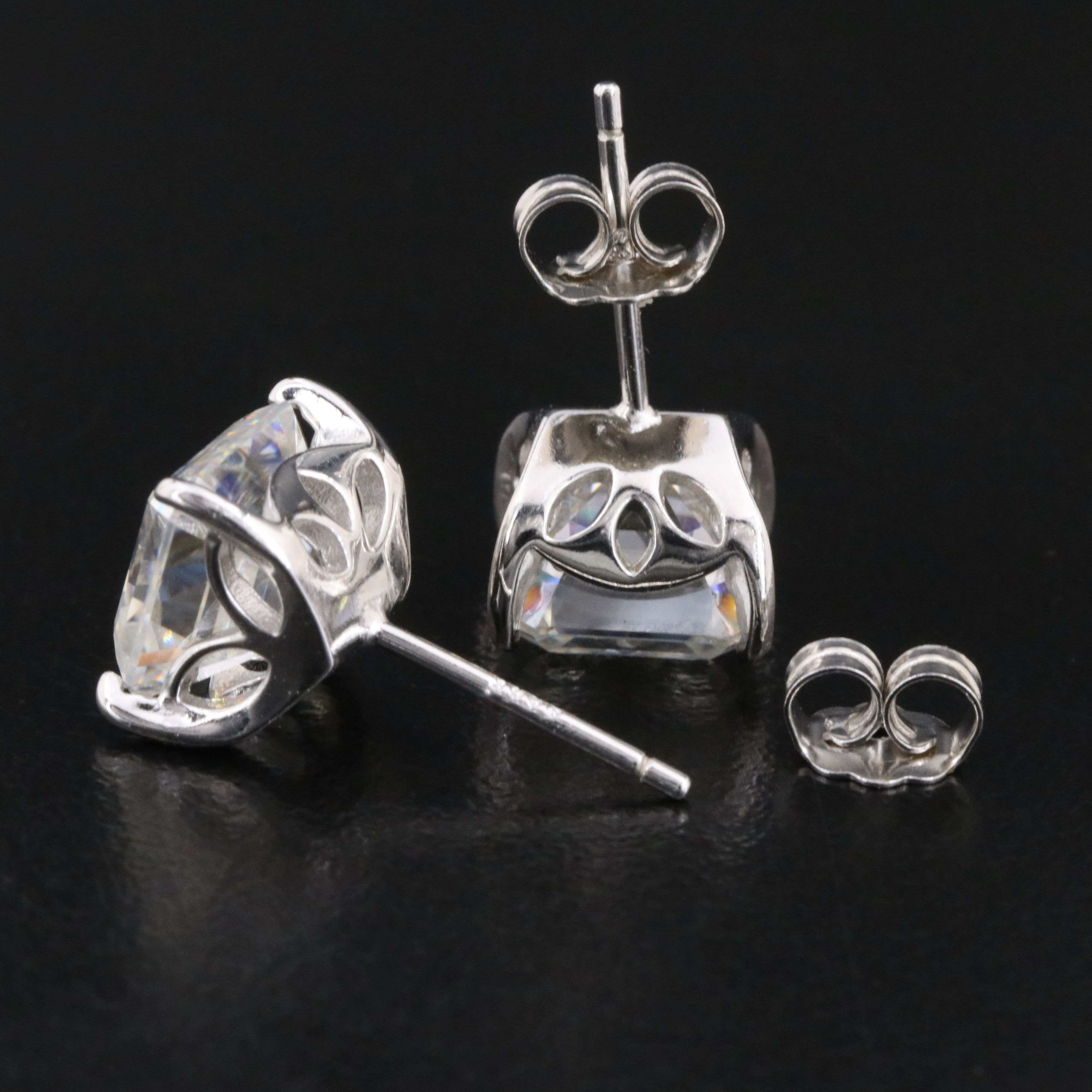 Sterling Moissanite Stud Earrings