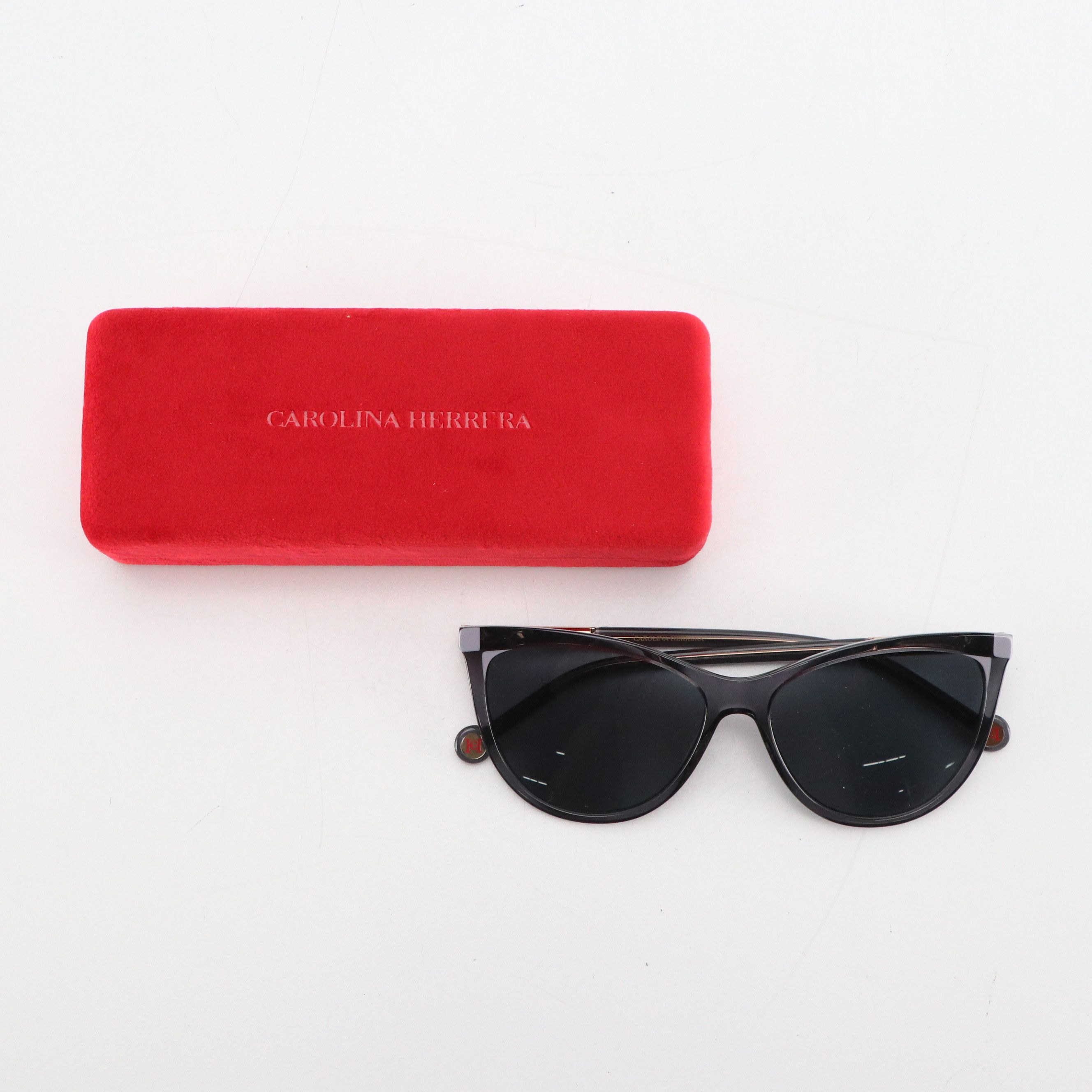 Carolina Herrera HER 0141/S ZLPIR Grey/Violet Cat Eye Sunglasses, With Case