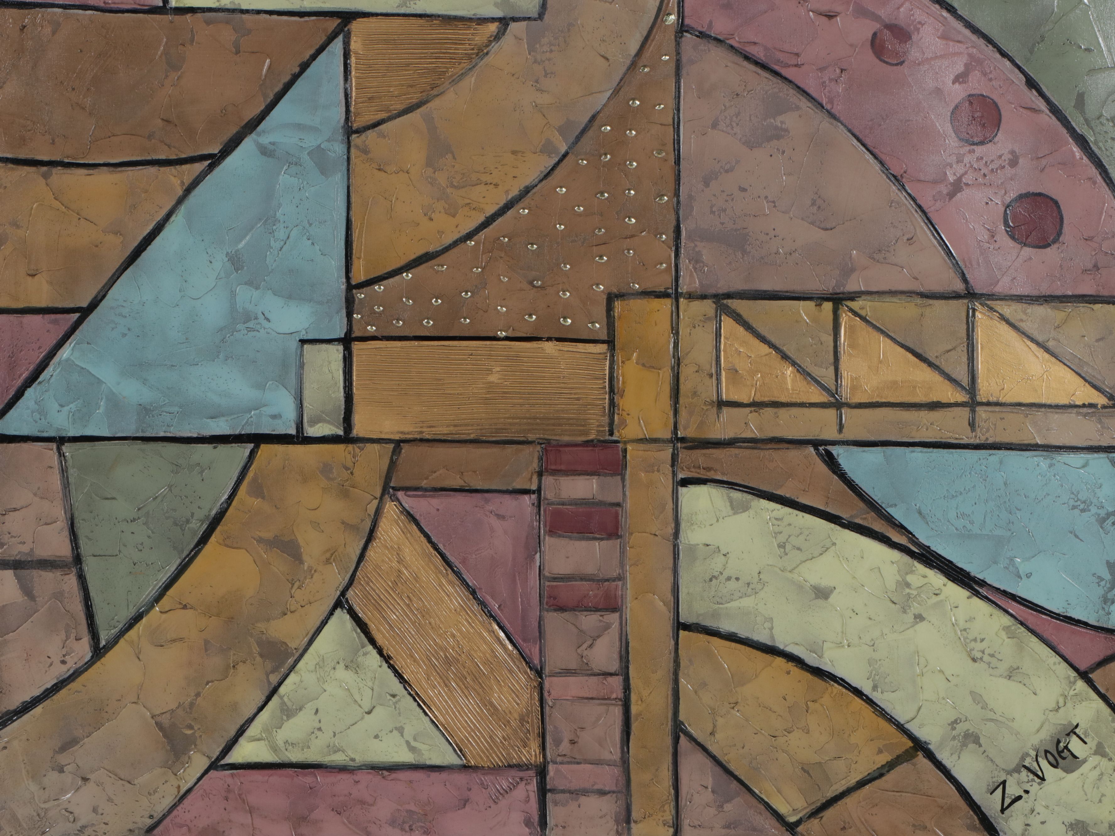 Z. Vogt Abstract Geometric Acrylic Painting