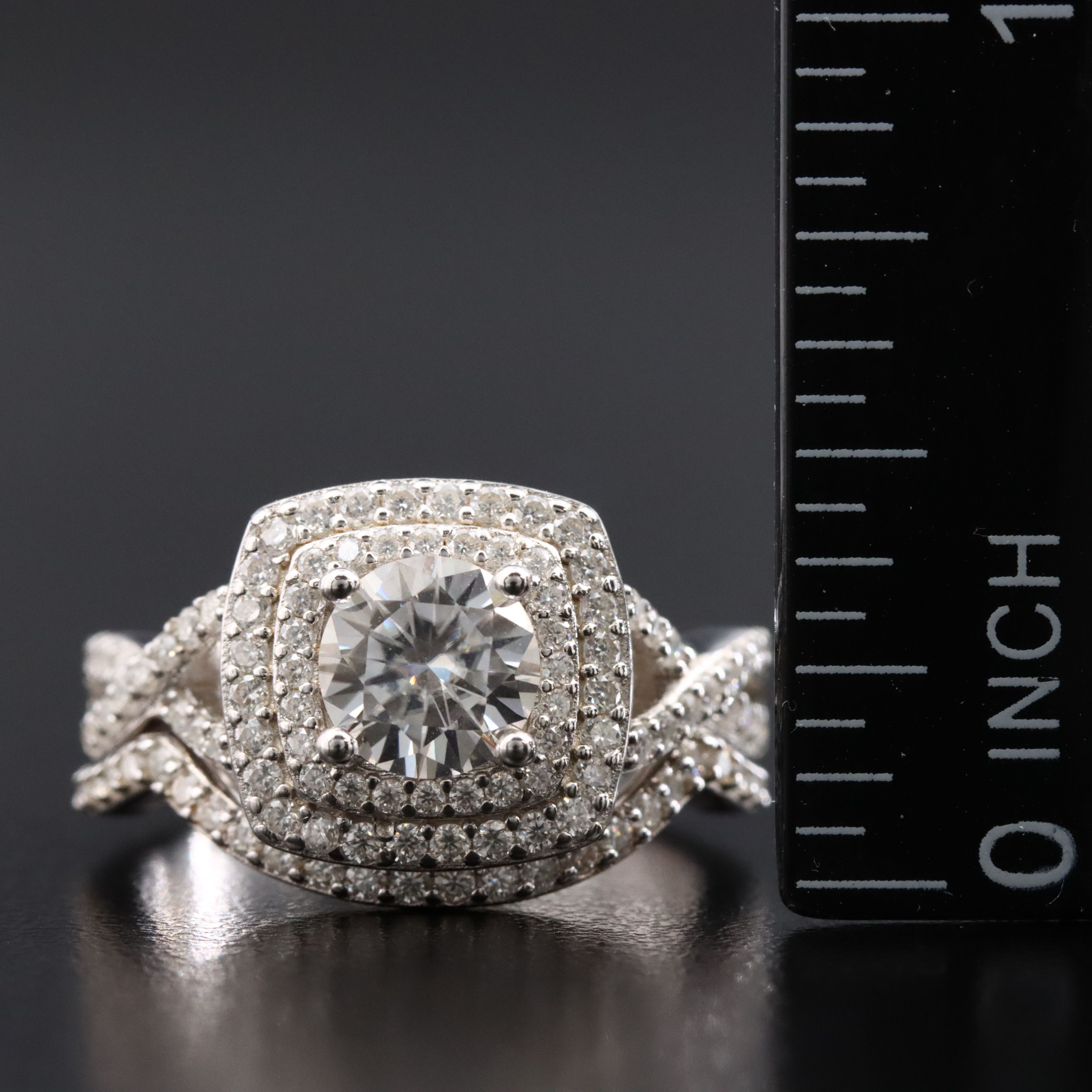 Sterling Diamond Moissanite Ring Set