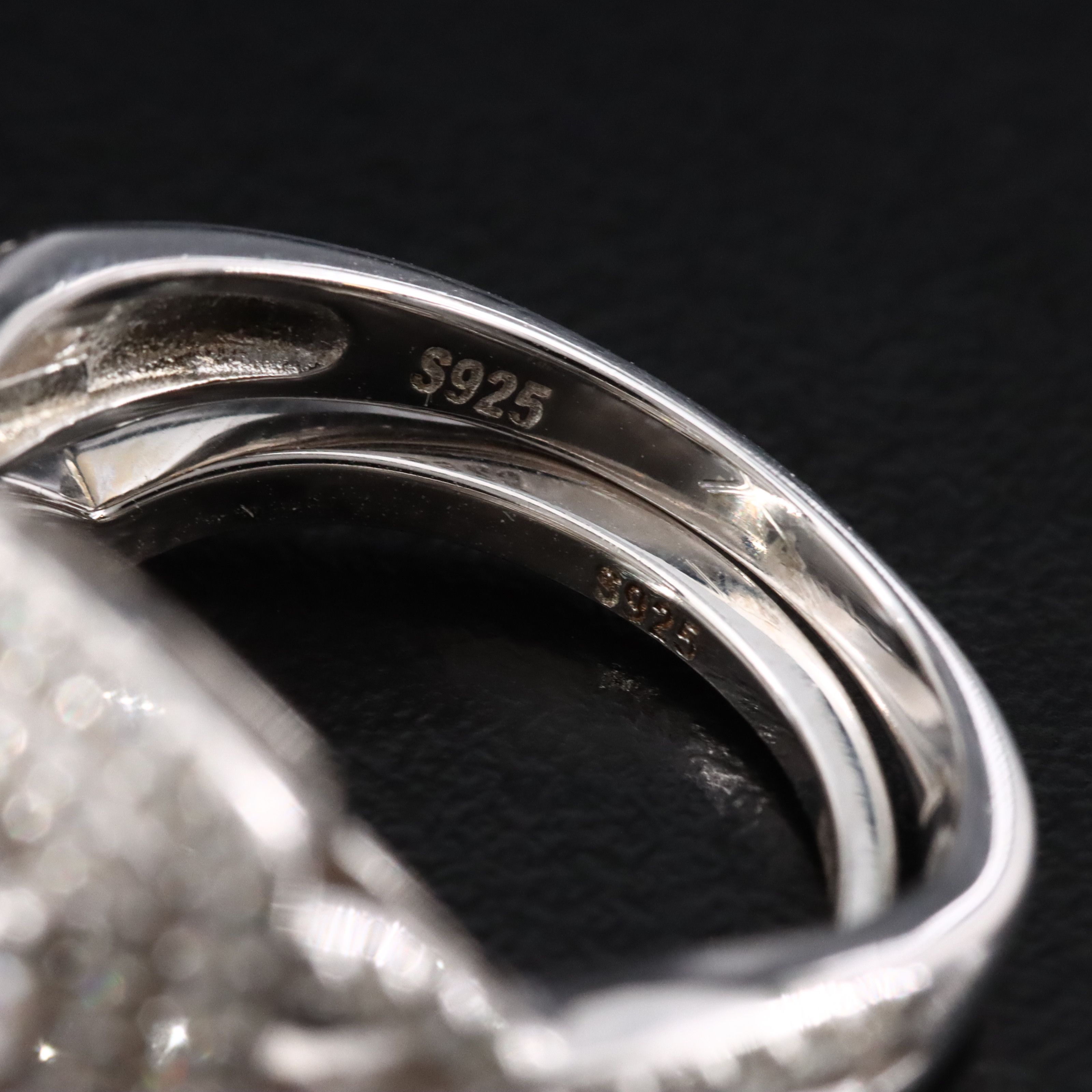 Sterling Diamond Moissanite Ring Set