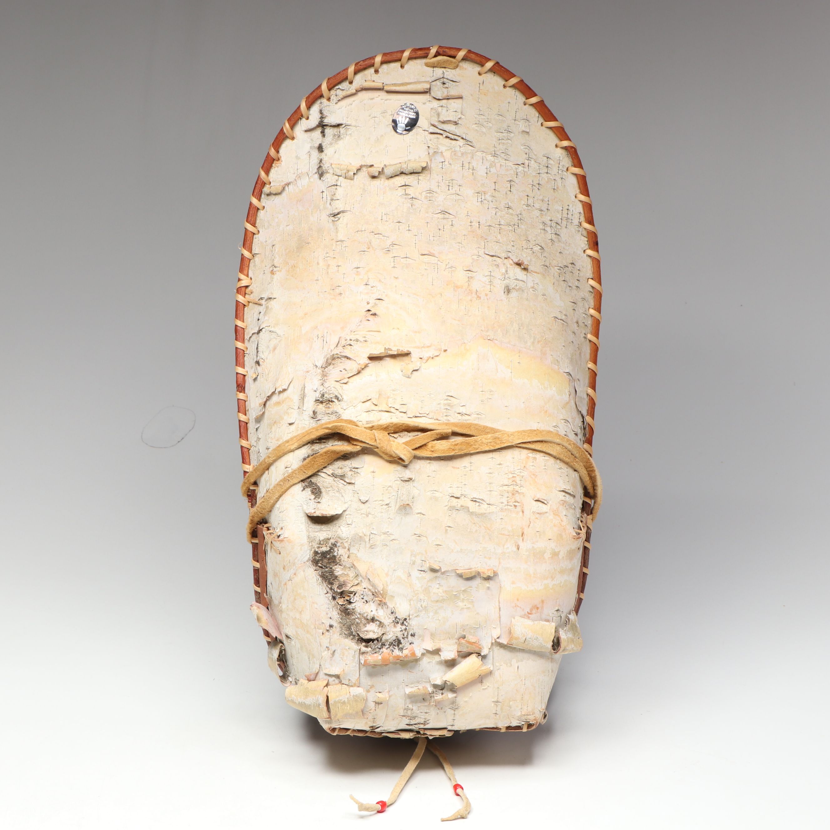 Verda Paul Athabascan Hand-Beaded Spruce Root and Birch Bark Baby Carrier