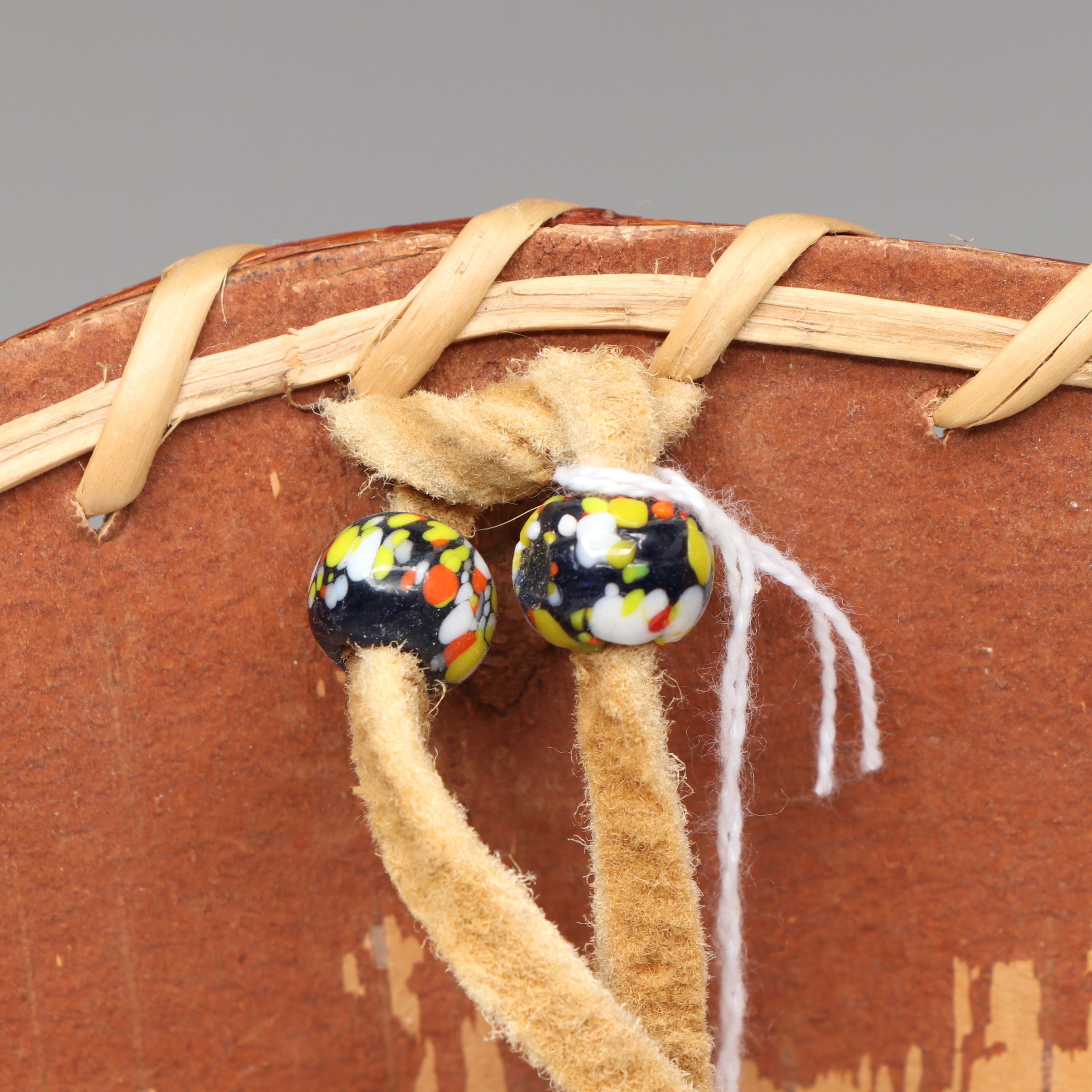 Verda Paul Athabascan Hand-Beaded Spruce Root and Birch Bark Baby Carrier