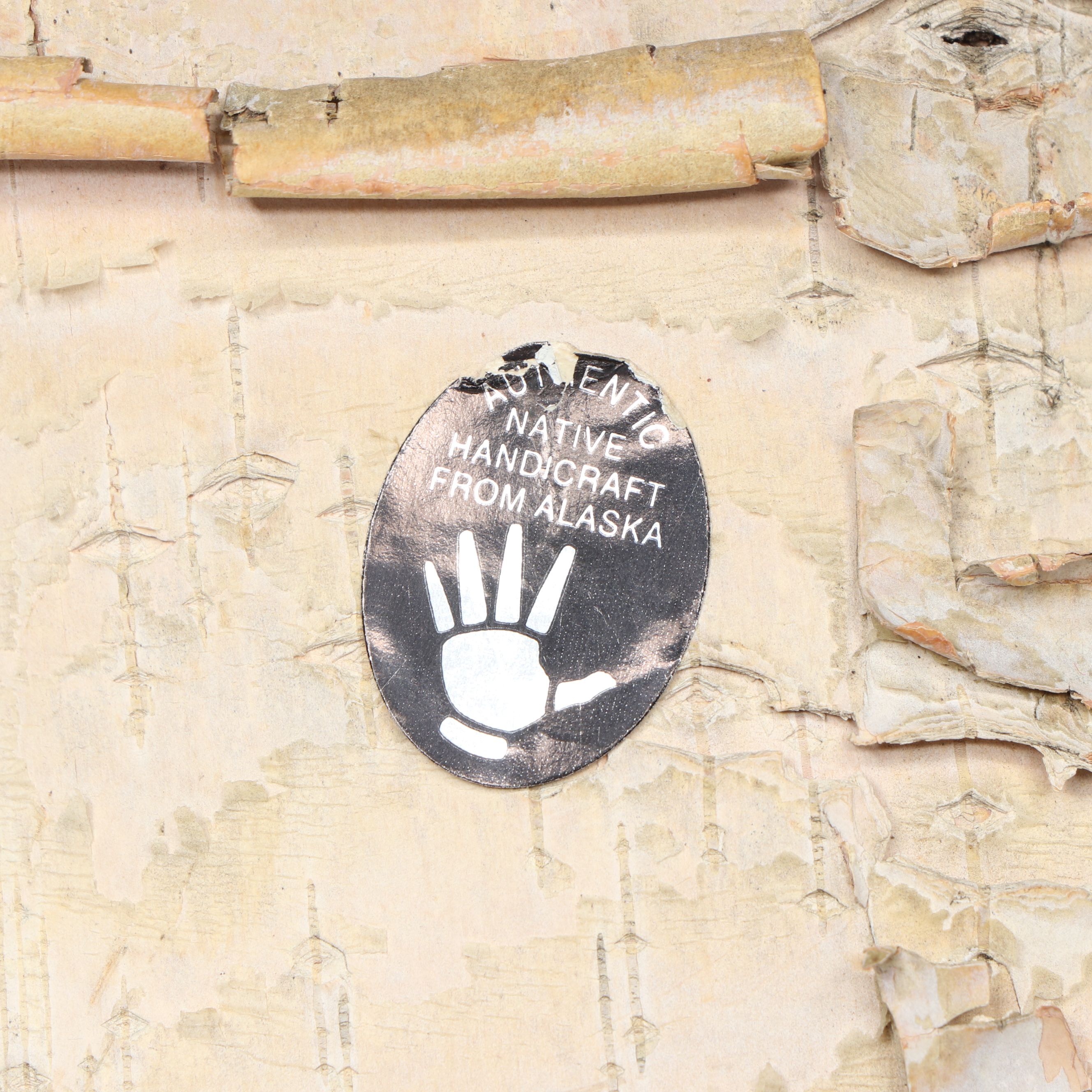 Verda Paul Athabascan Hand-Beaded Spruce Root and Birch Bark Baby Carrier