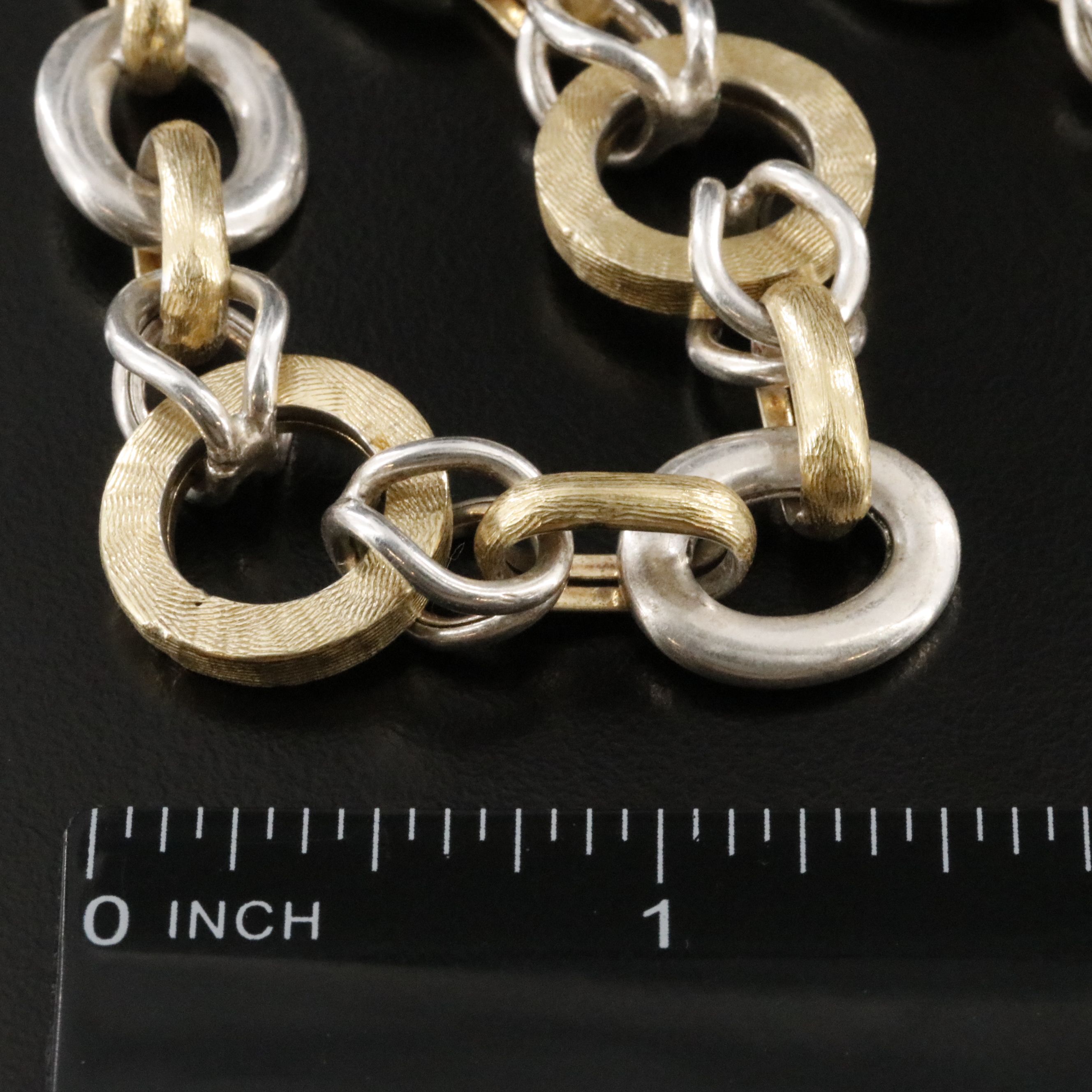 Sterling Two-Tone Cable Link Necklace